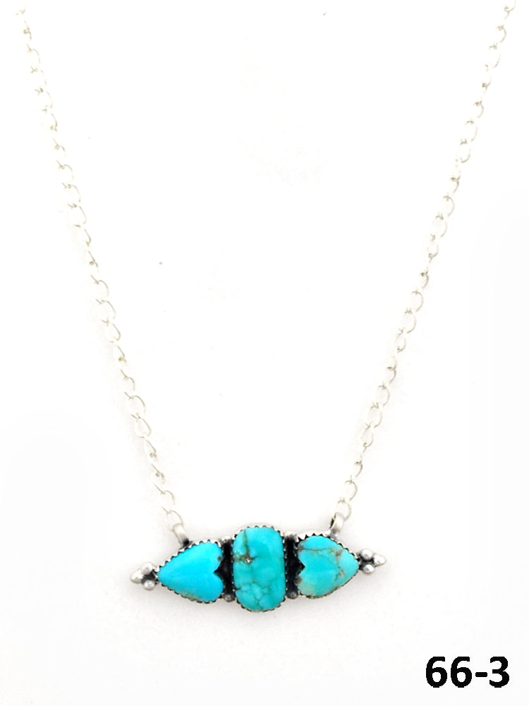 Southwest Made Campitos Turquoise & Sterling Silver Necklace 66-3