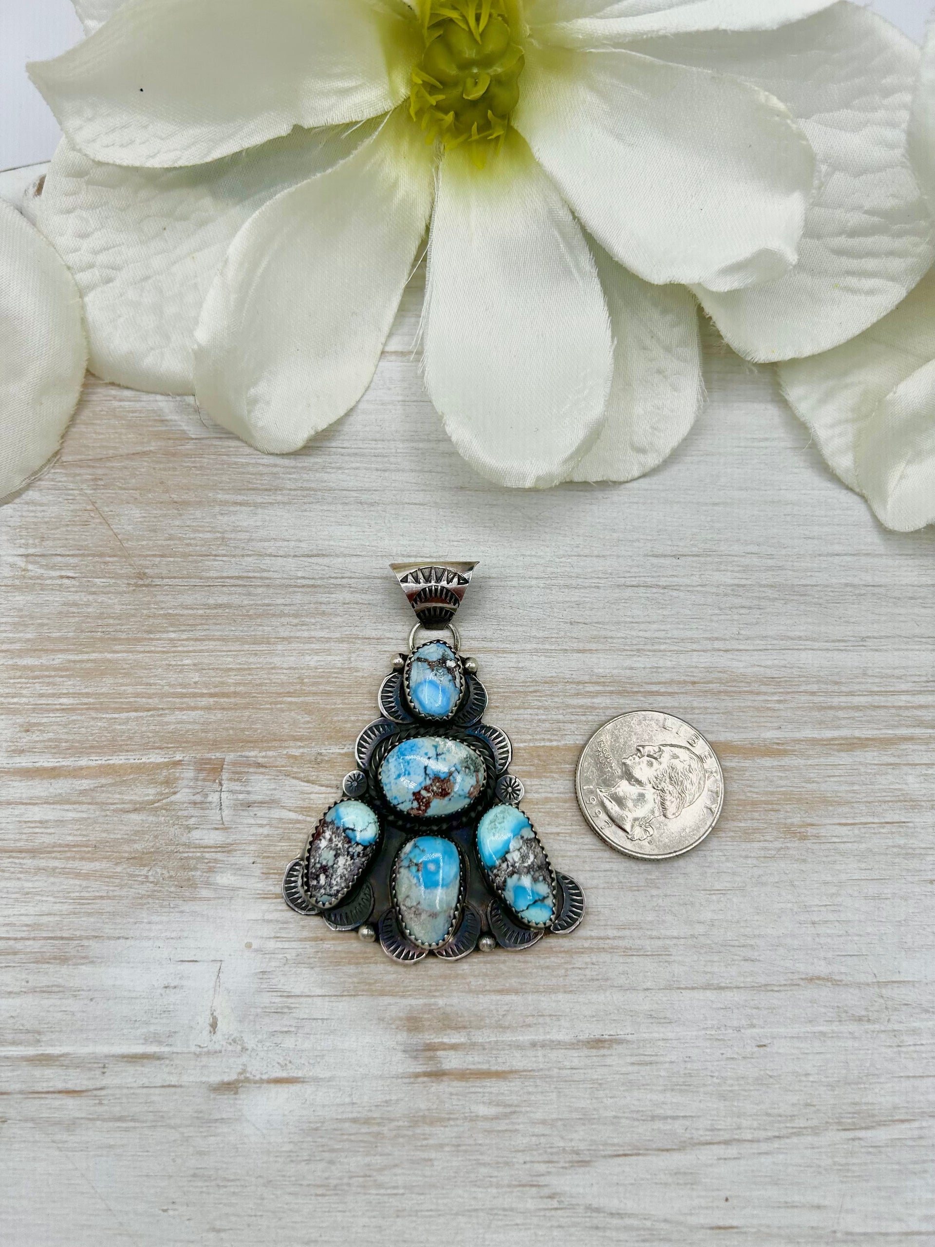 Victor Thompson Golden Hill Turquoise & Sterling Silver Pendant