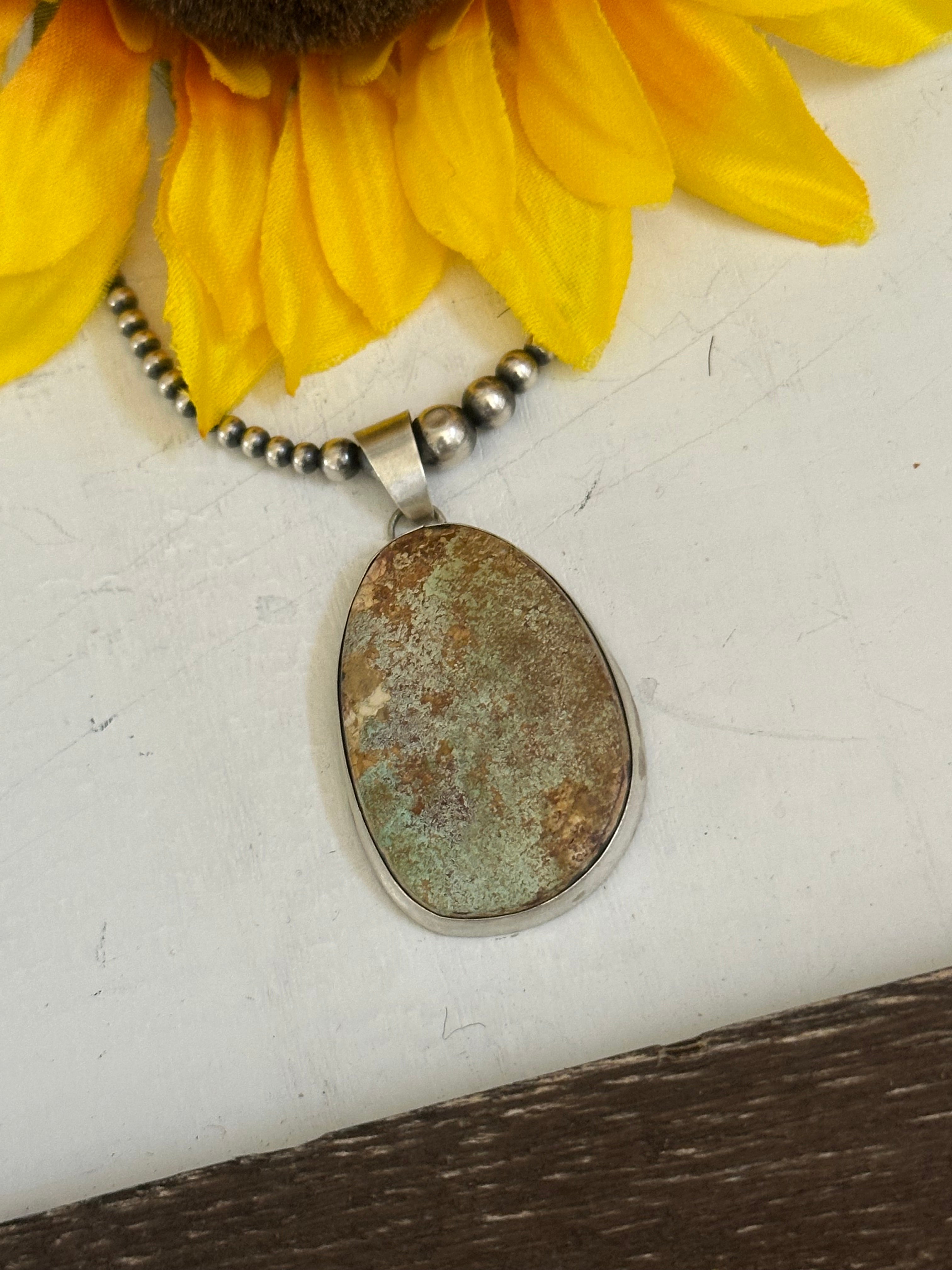 Navajo Made Royston Turquoise & Sterling Silver Pendant