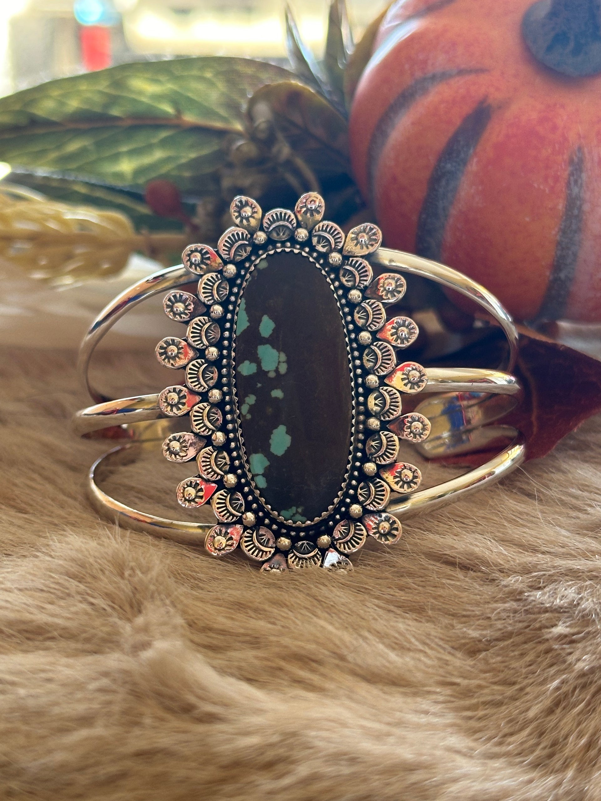 Southwest Made #8 Turquoise & Sterling Silver Cuff Bracelet