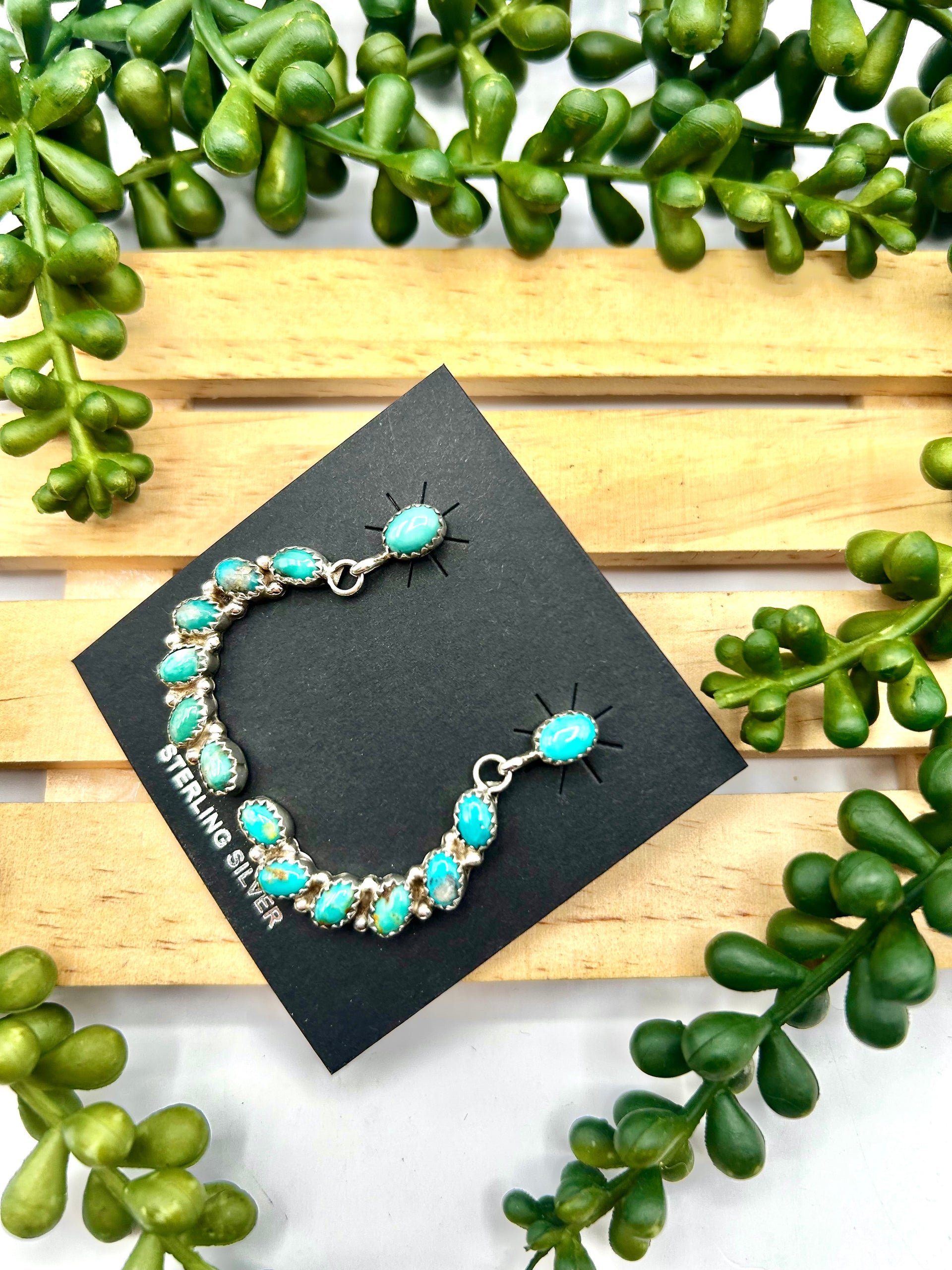 Navajo Made Kingman Turquoise & Sterling Silver Post Earrings