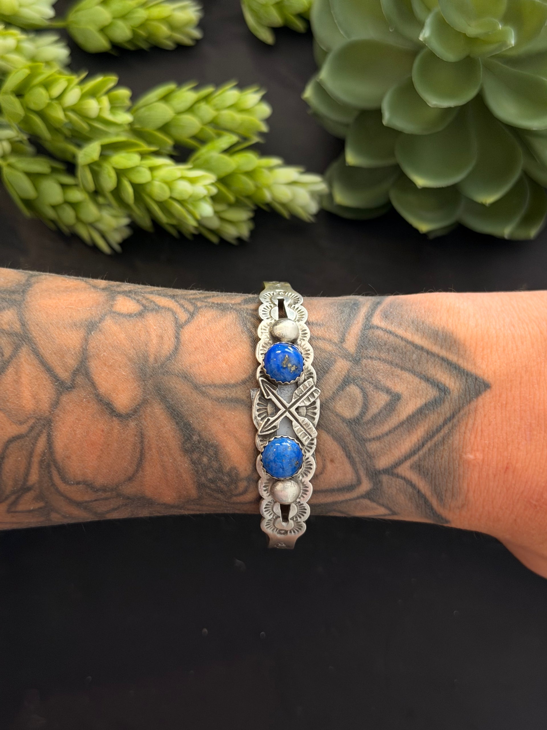Lorenzo James Lapis & Sterling Silver Cuff Bracelet