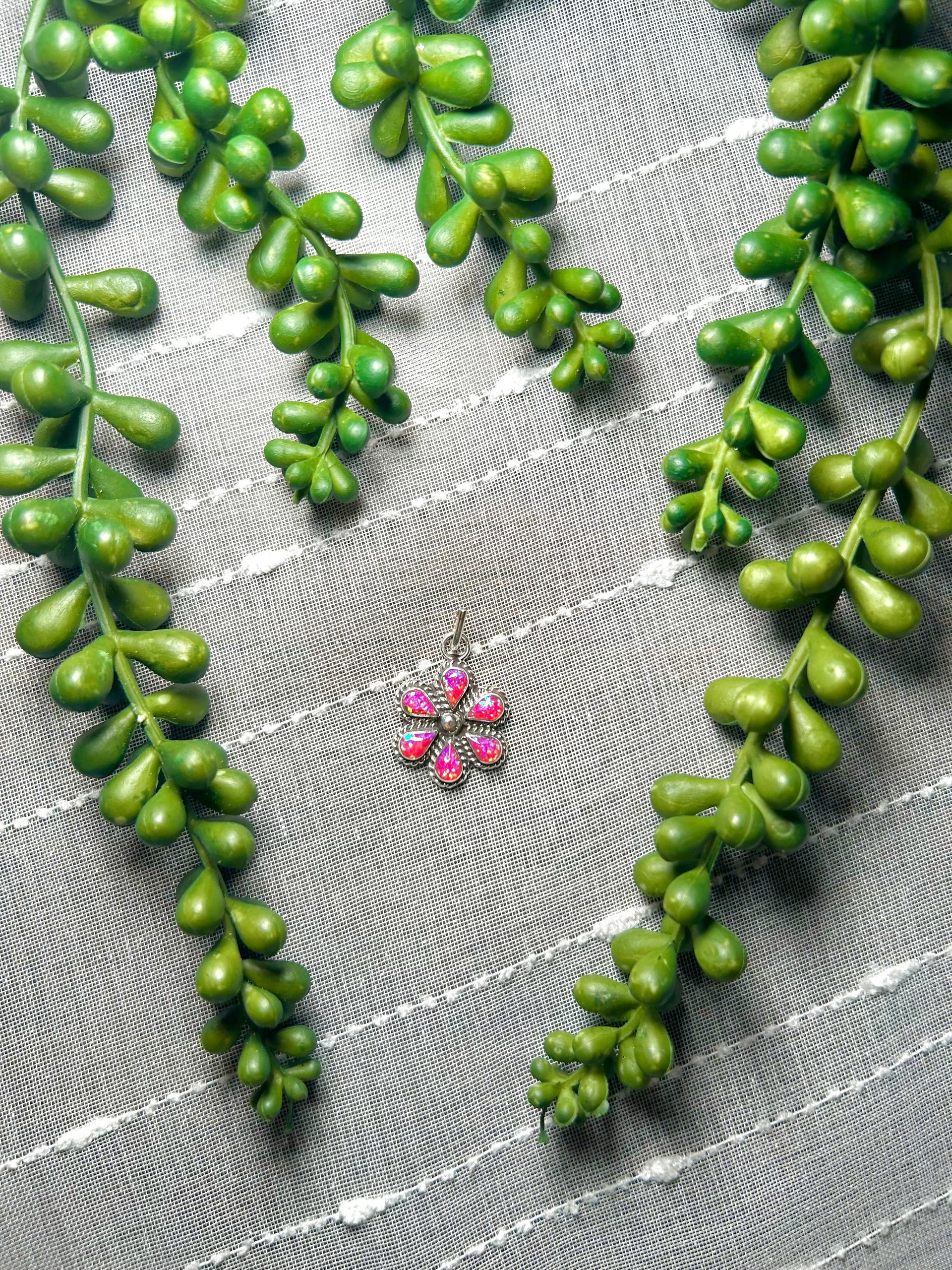 Zuni Made Opal & Sterling Silver Pendant