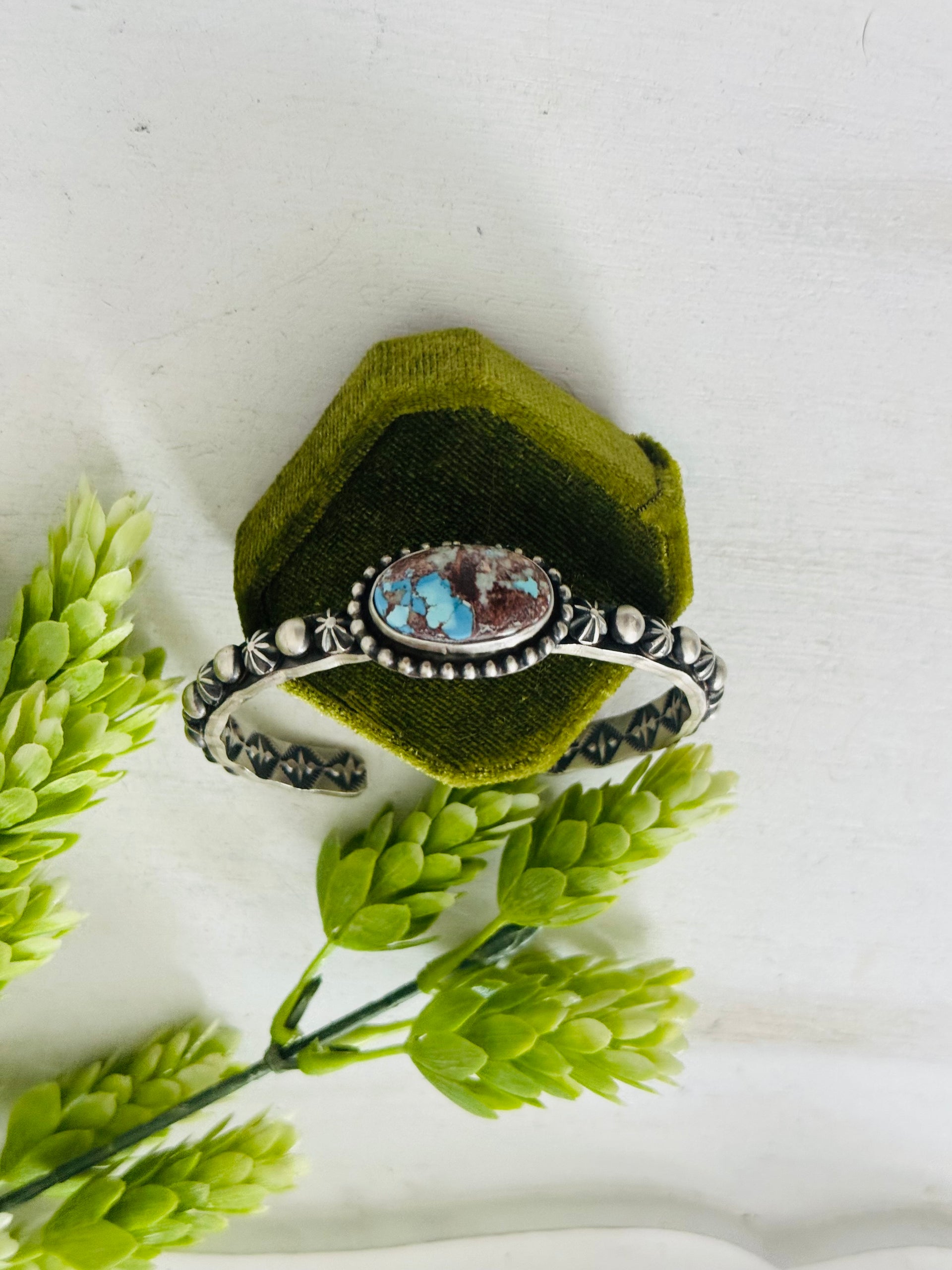 LeRoy James Golden Hills Turquoise & Sterling Silver Cuff Bracelet