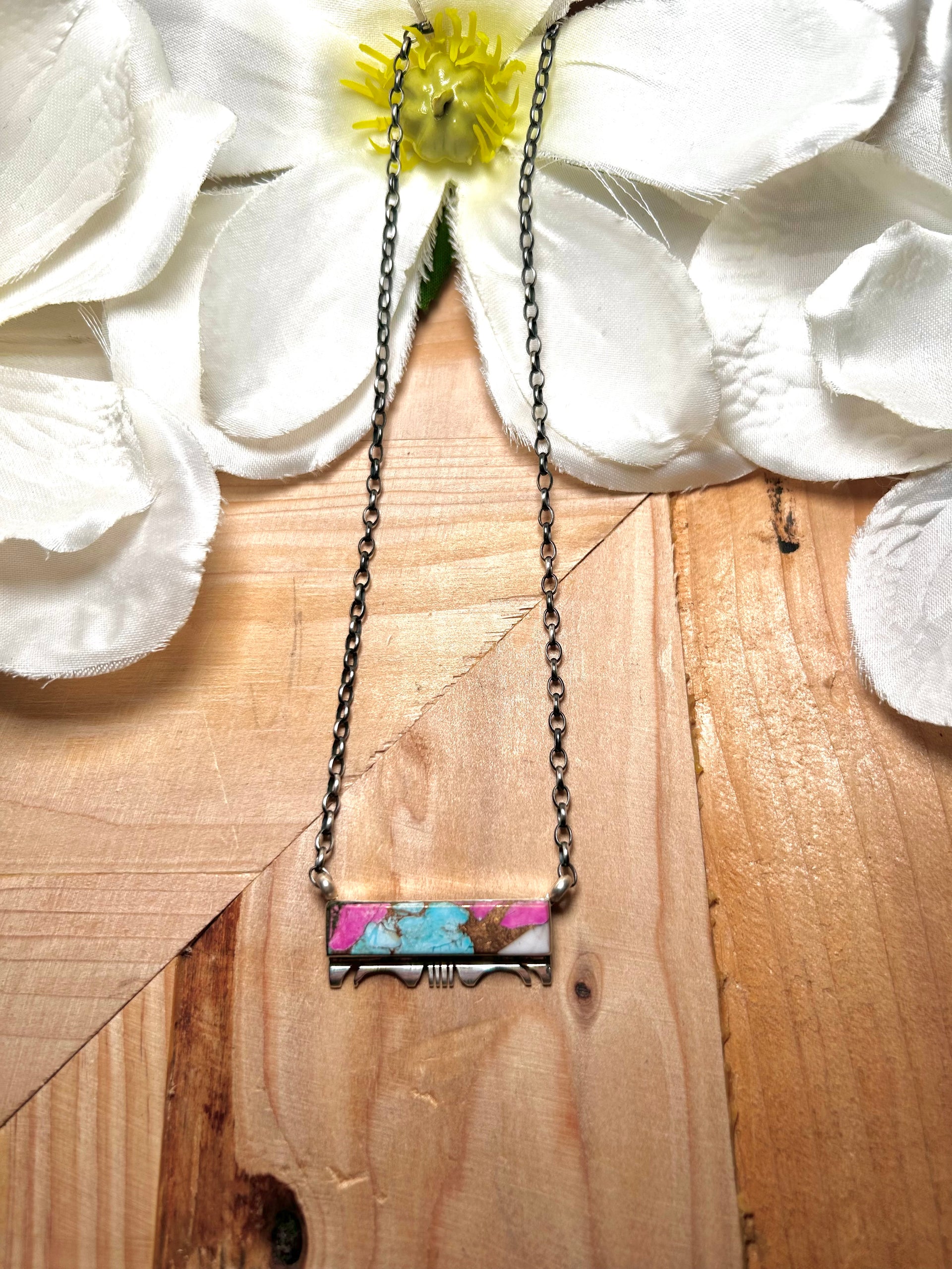 Steve Francisco Cotton Candy & Sterling Silver Necklace