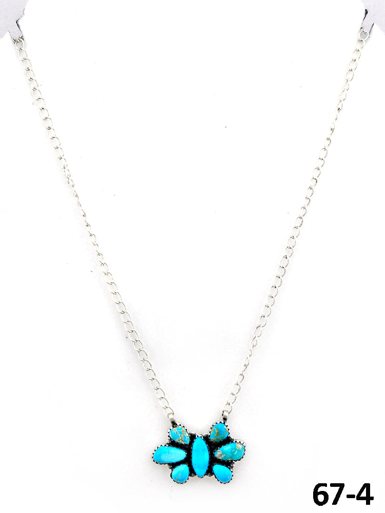 Southwest Made White Water Turquoise & Sterling Silver Necklace 67-4