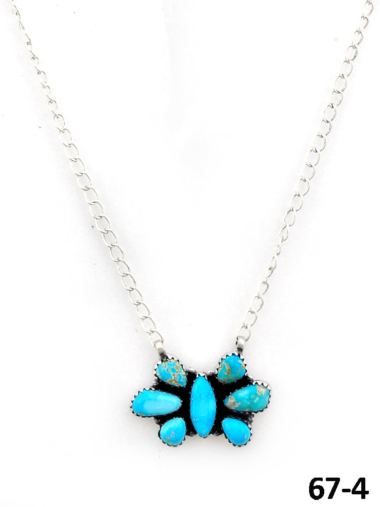 Southwest Made White Water Turquoise & Sterling Silver Necklace 67-4