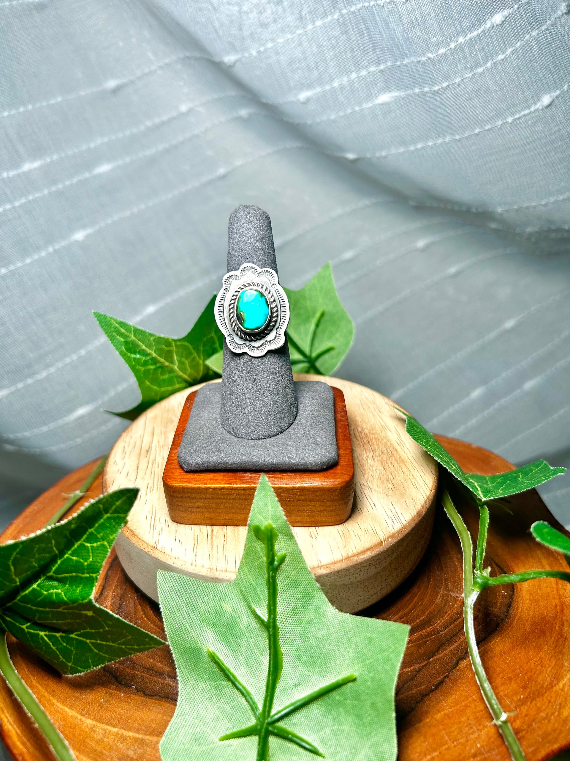 Tillie John Sonoran Gold Turquoise & Sterling Silver Ring Size 6.75