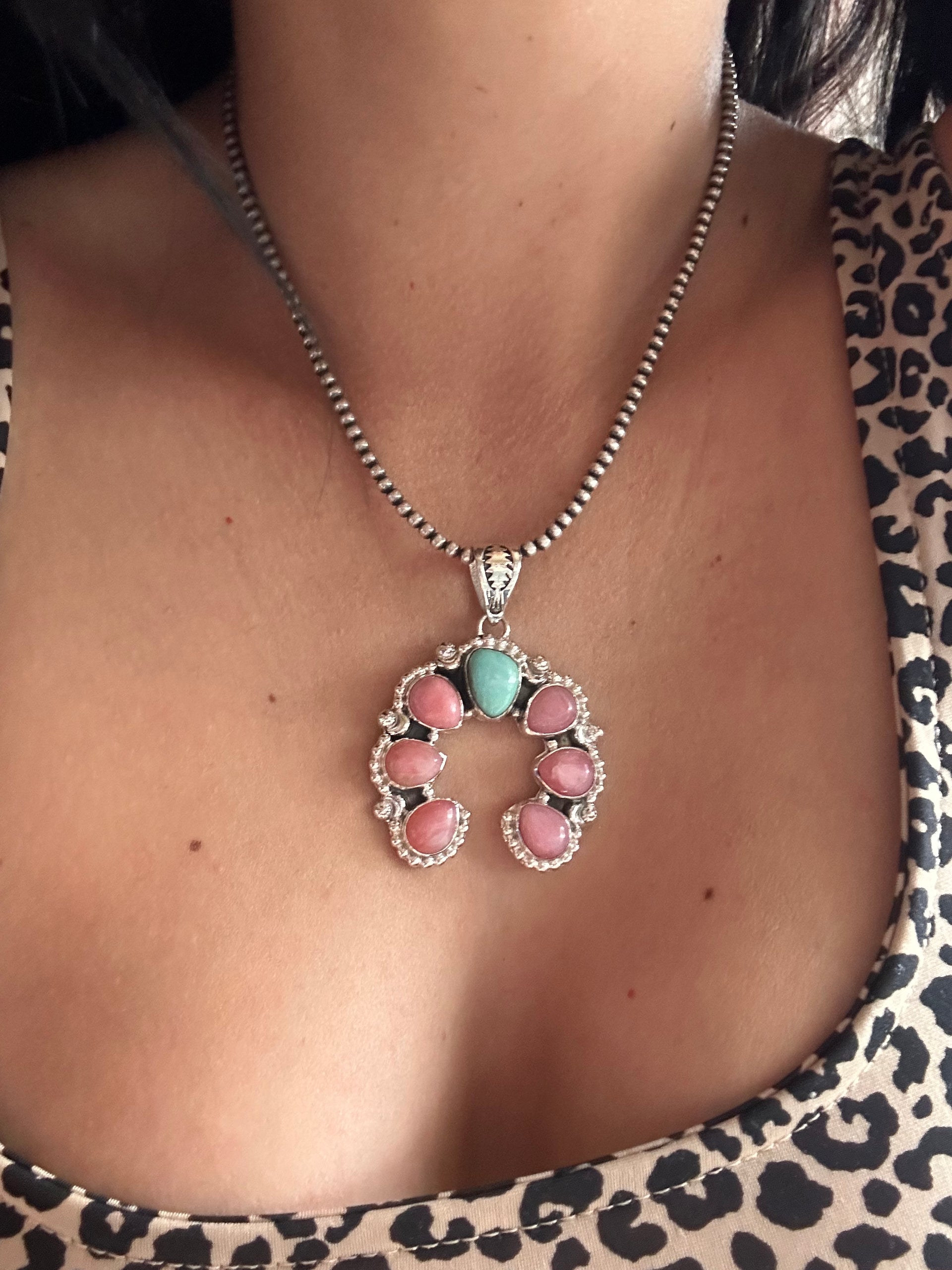 Southwest Handmade Multi Stone & Sterling Silver Naja Pendant