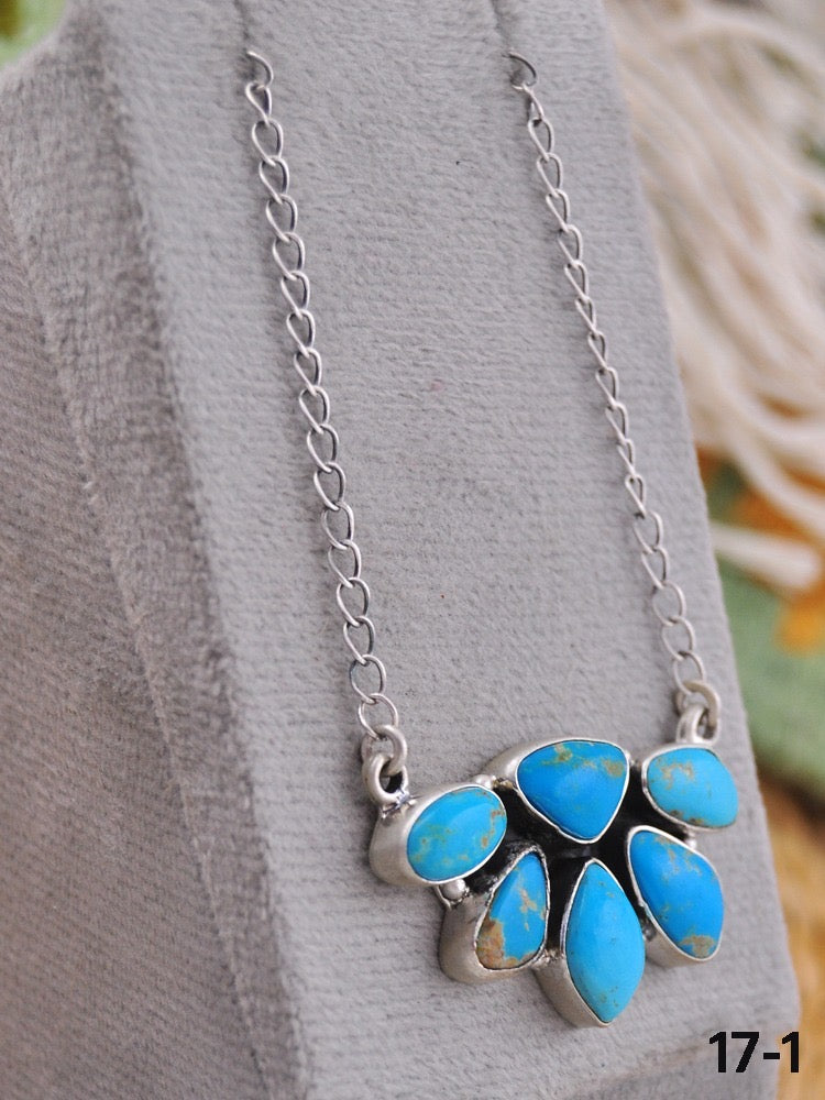 Southwest Made Kingman Turquoise & Sterling Silver Necklace