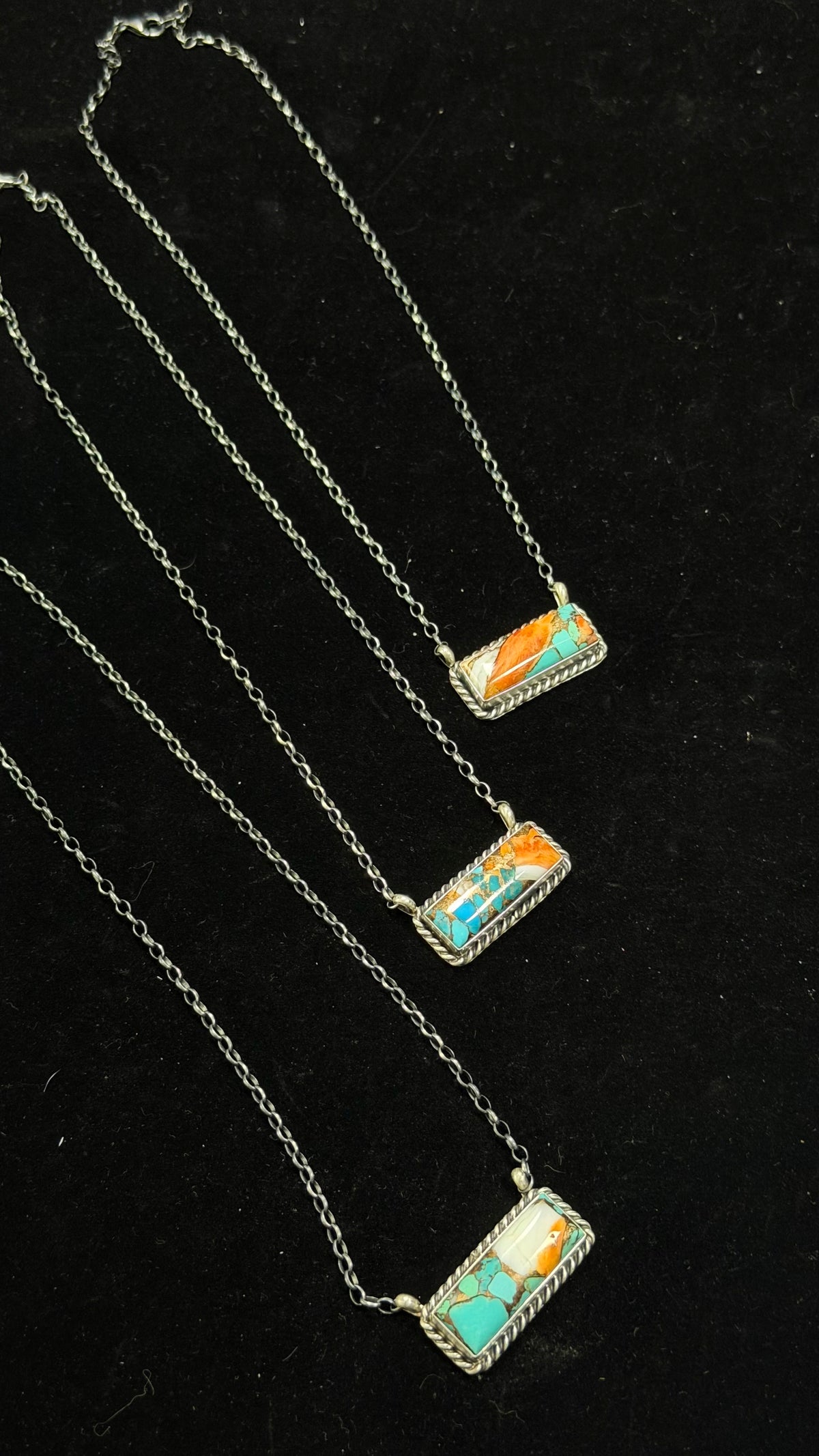 Augustine Largo Mohave Turquoise Composite & Sterling Silver Bar Necklace