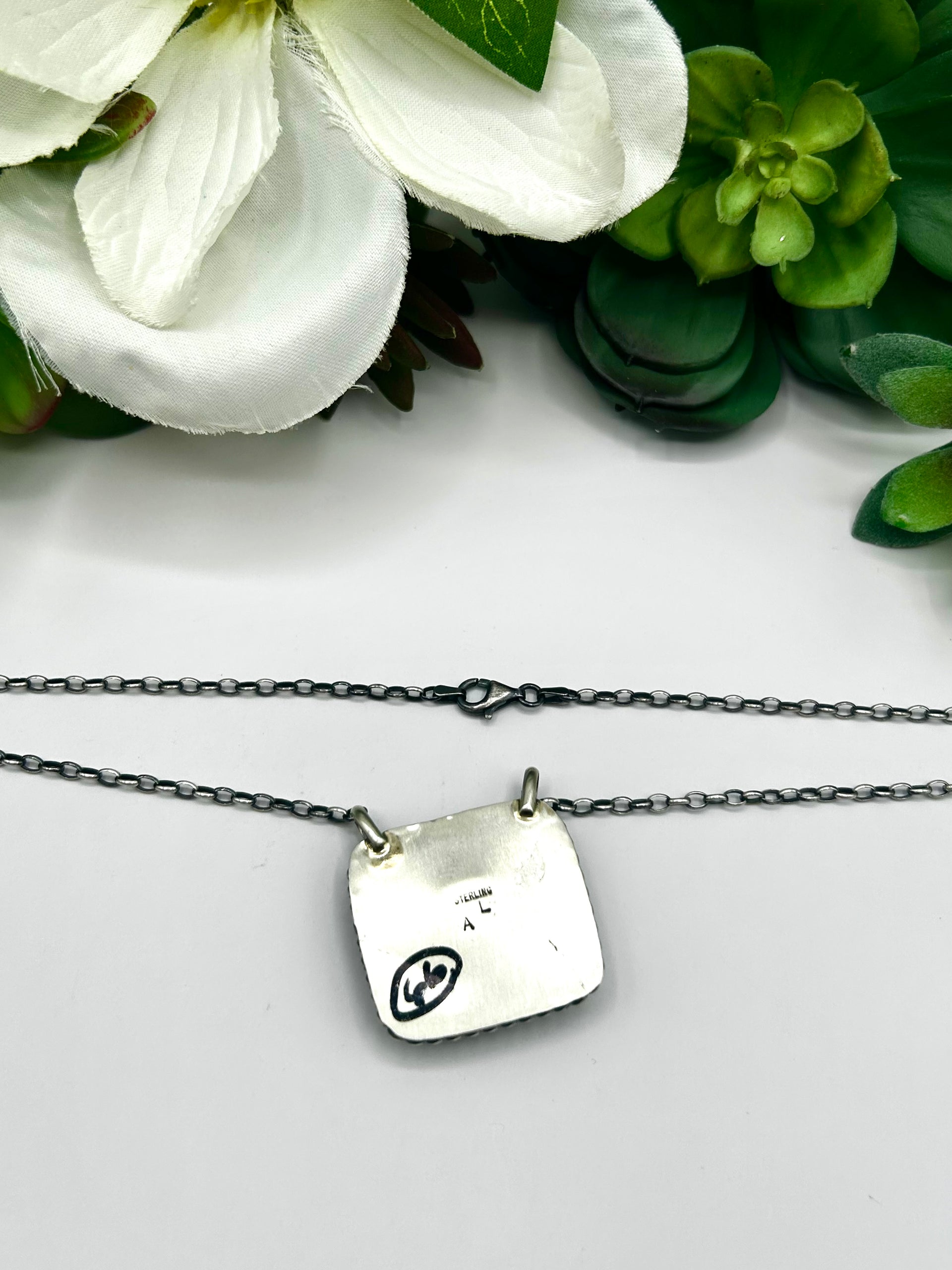 Augustine Largo Purple Dahlia & Sterling Silver Necklace
