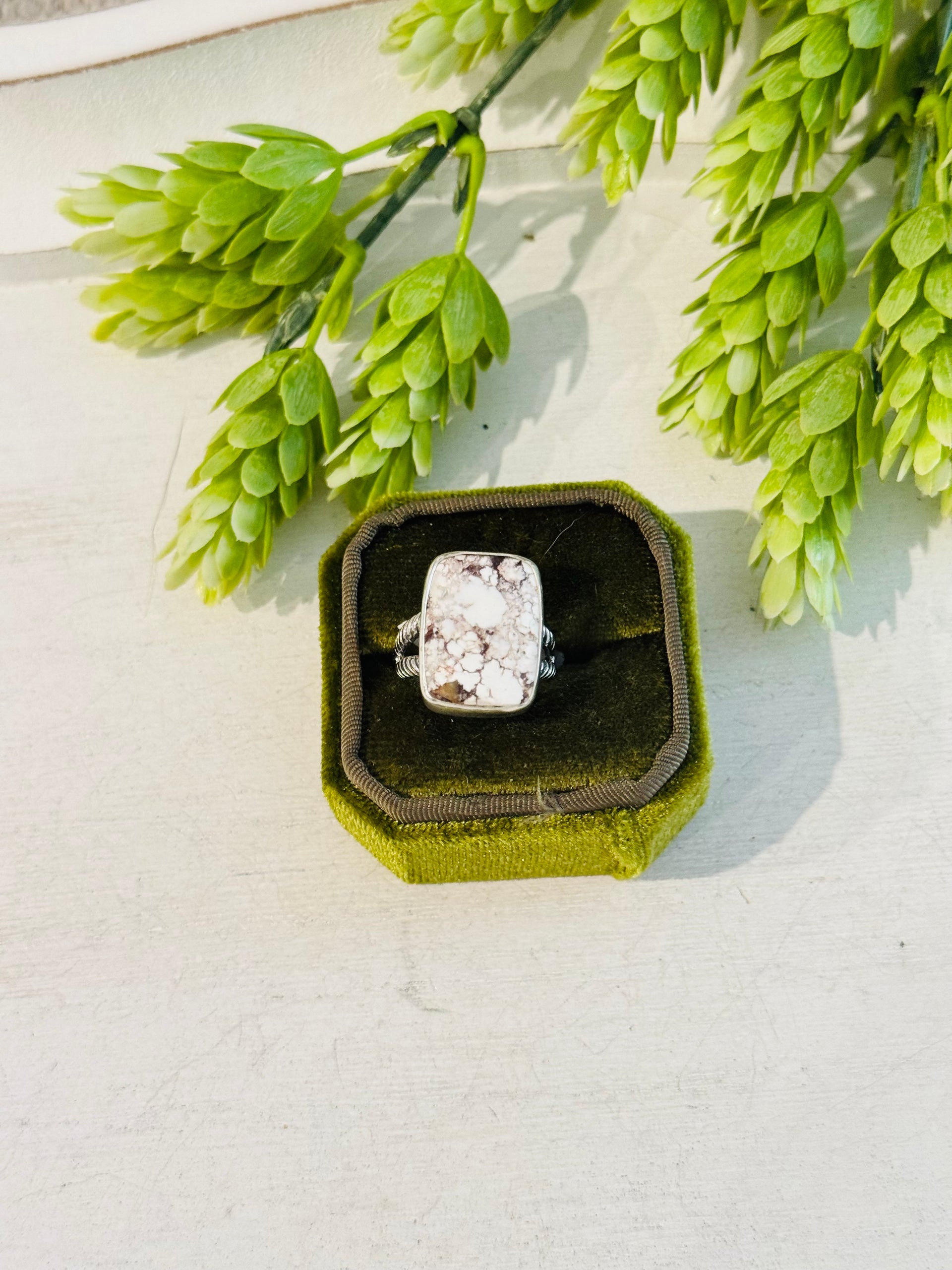 Southwest Made Wild Horse & Sterling Sliver Ring Size 7.75