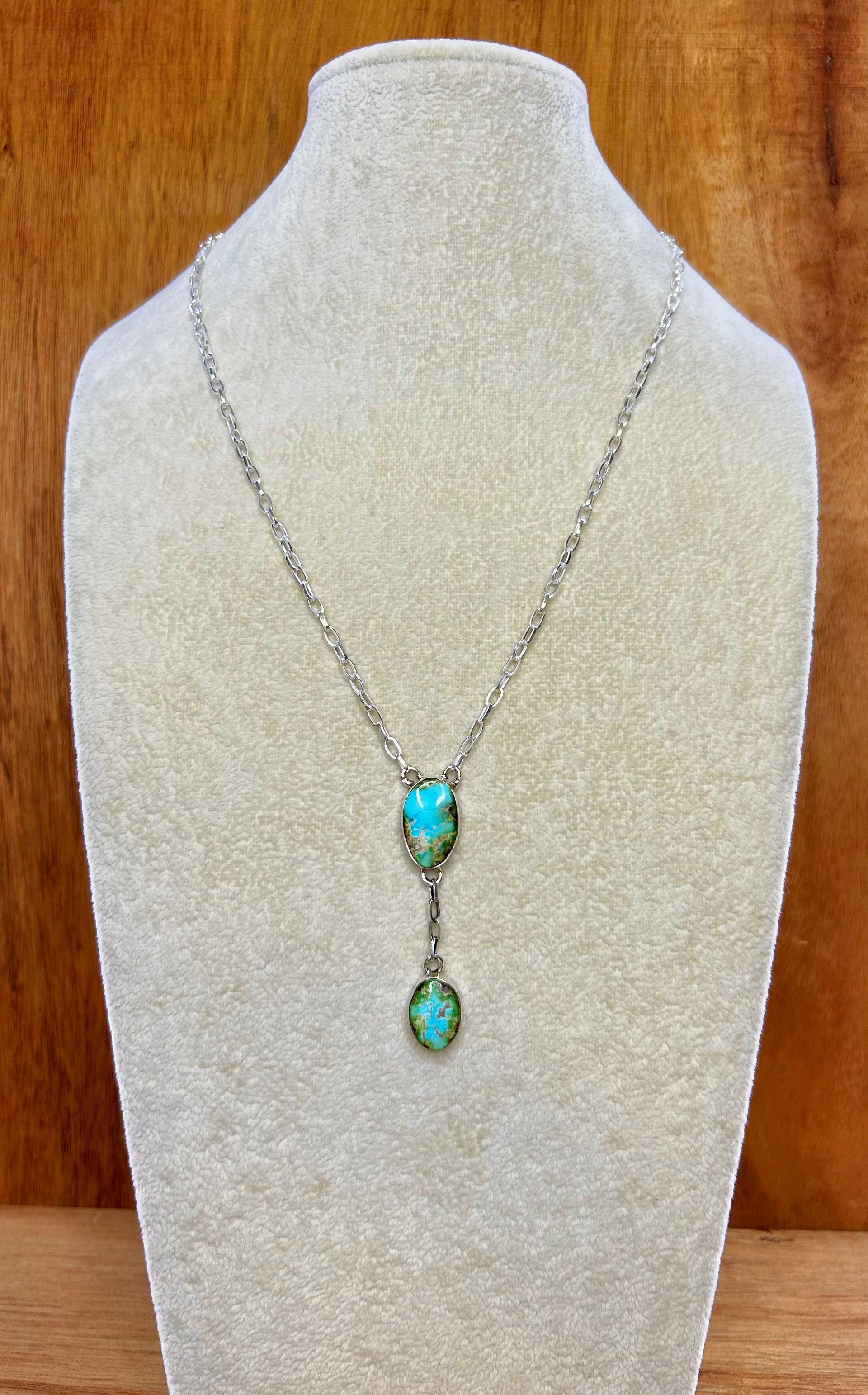 Southwest Made Sonoran Mountain Turquoise & Sterling Silver Cluster Necklace
