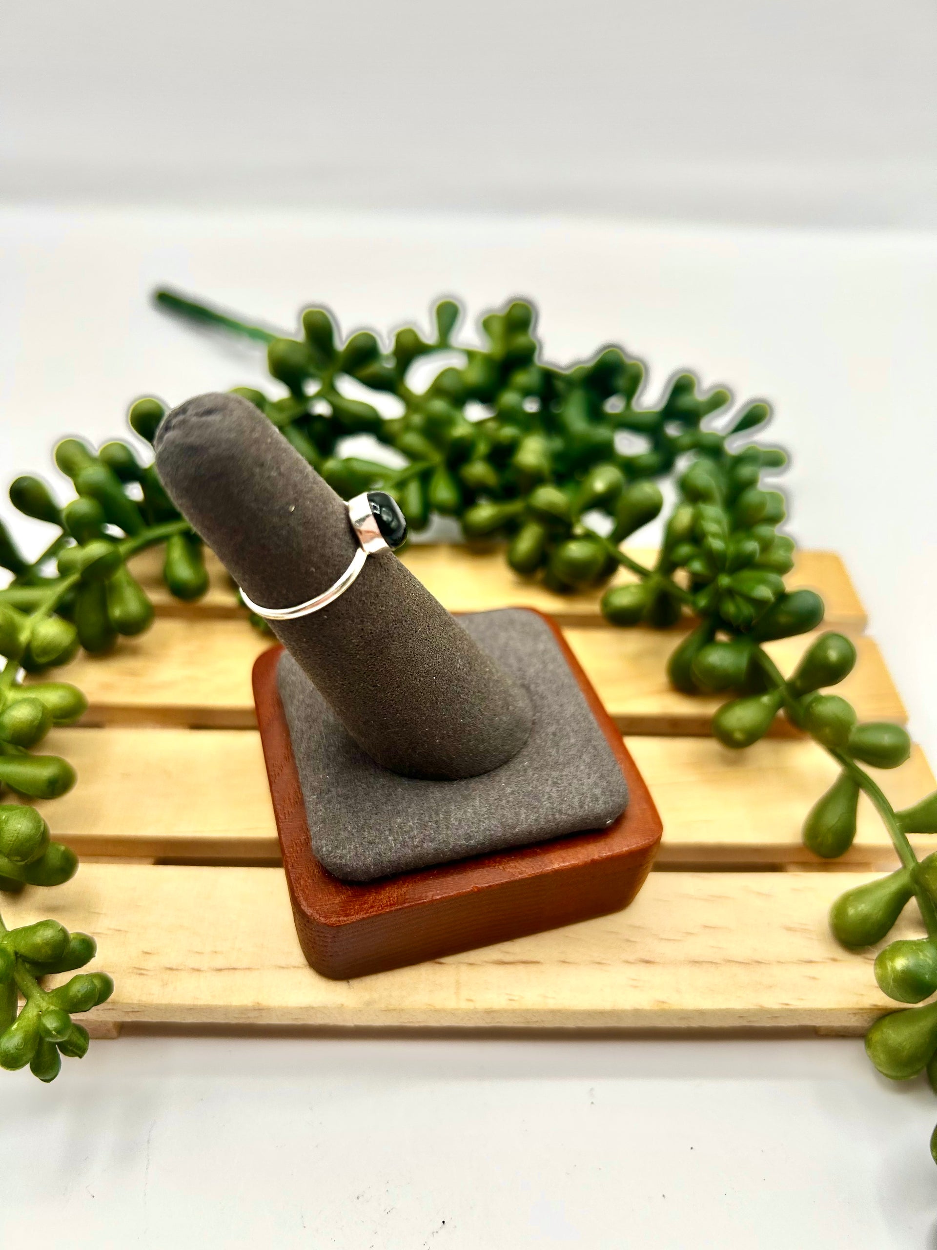 Navajo Made Onyx & Sterling Silver Ring