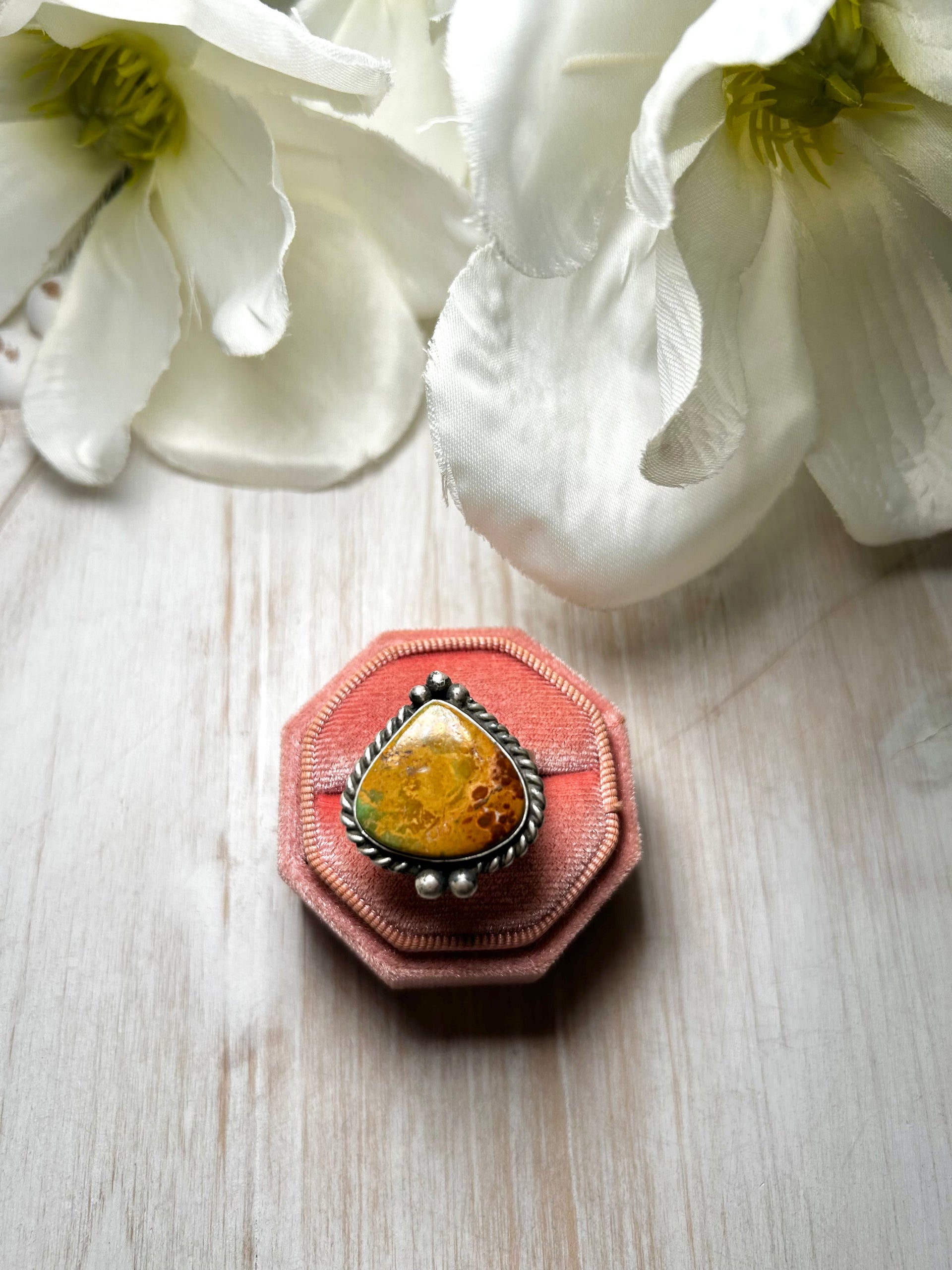 Zachariah David Evans Turquoise & Sterling Silver Adjustable Ring