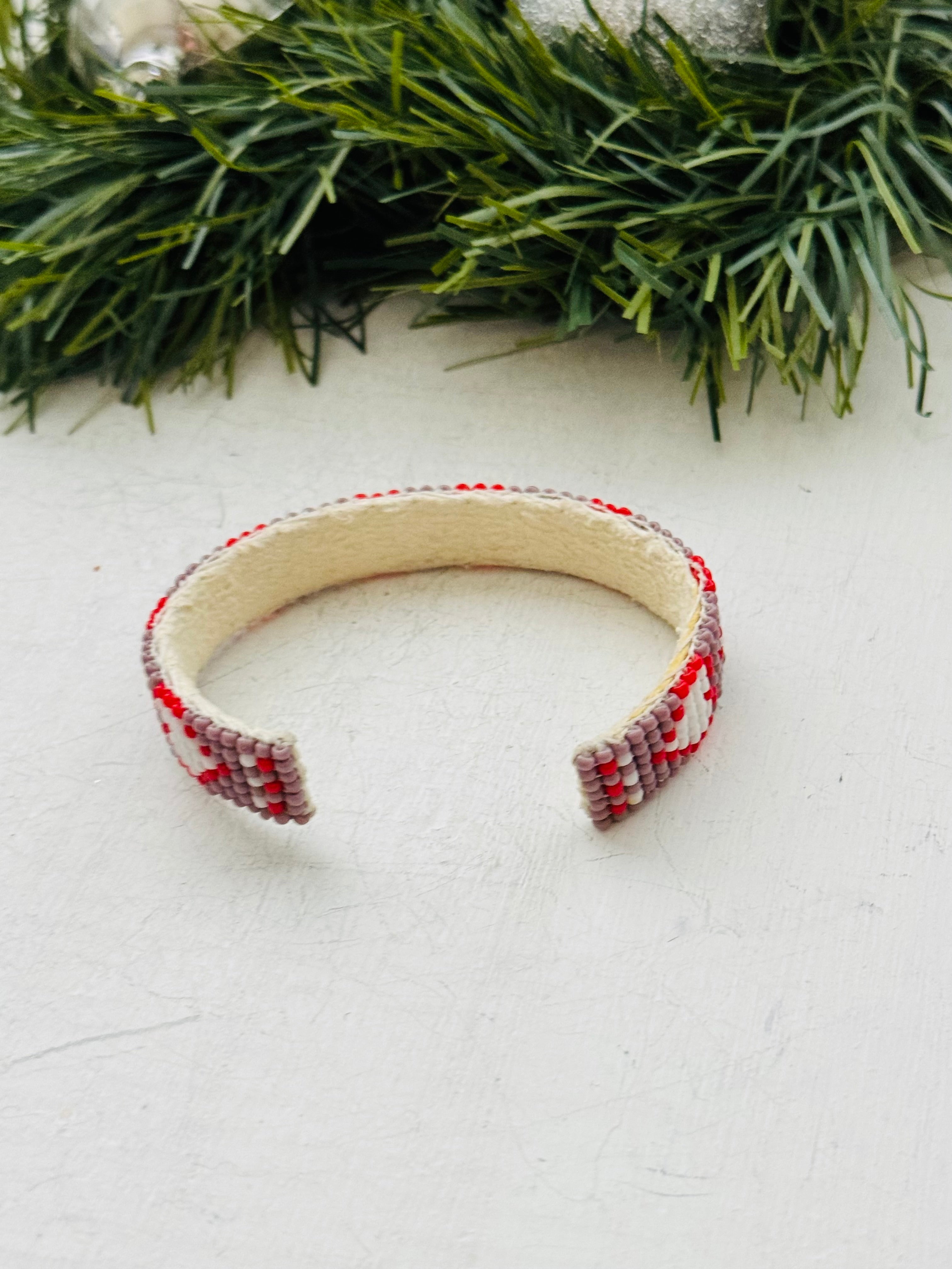 Navajo Made Beaded Bracelet Cuff