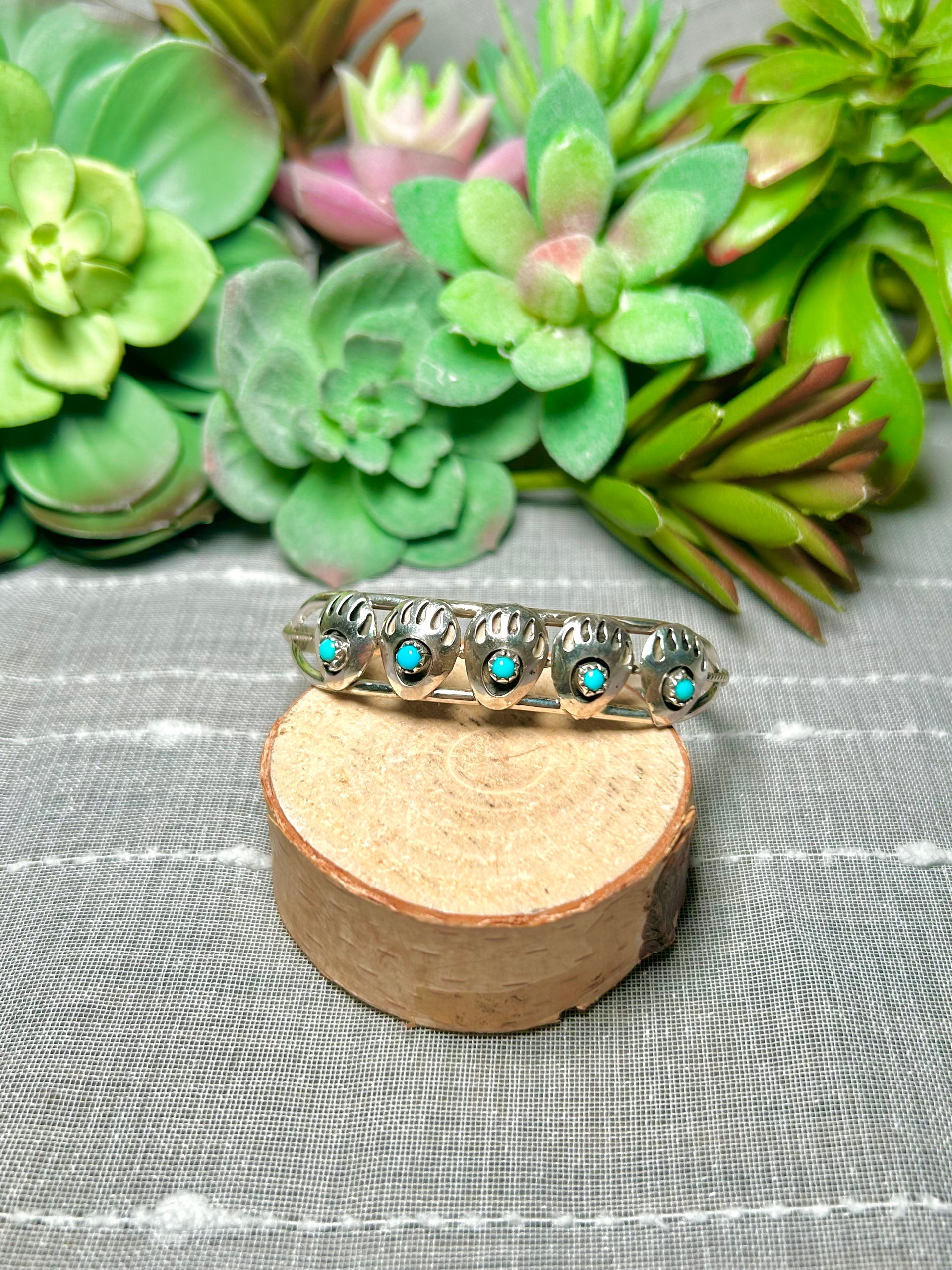 Navajo Made Kingman Turquoise & Sterling Silver Cuff Bracelet