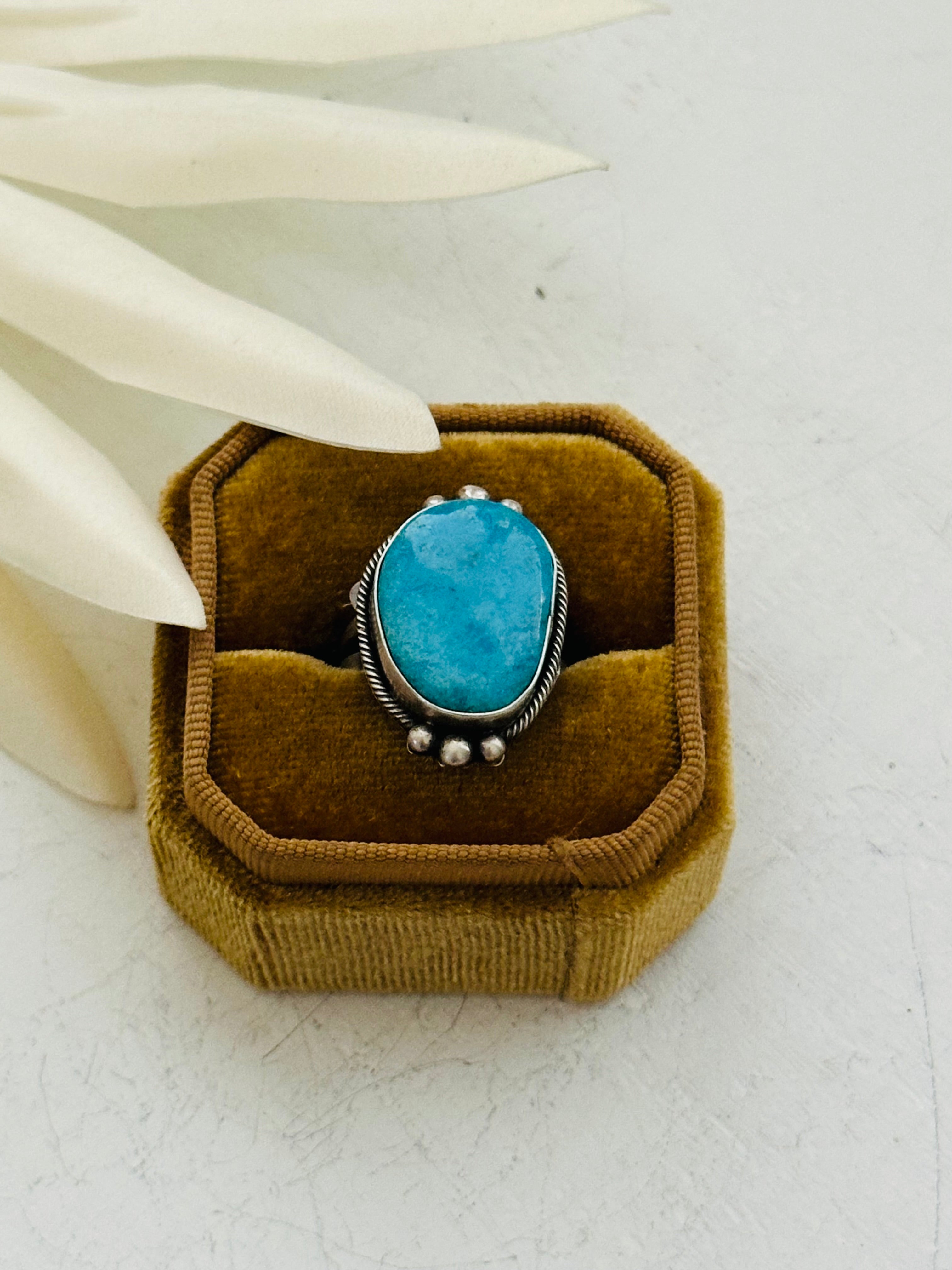 Eli Skeets Kingman Turquoise & Sterling Silver Ring