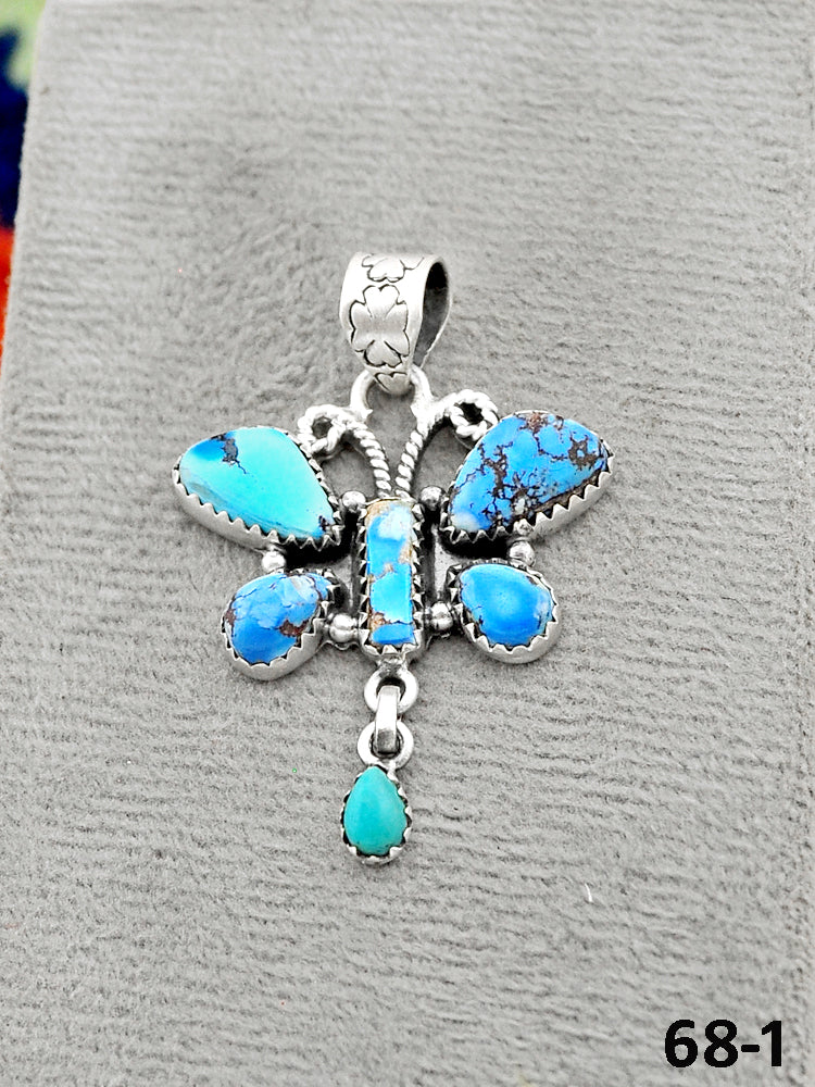 Southwest Handmade Golden Hills Turquoise & Sterling Silver Pendants