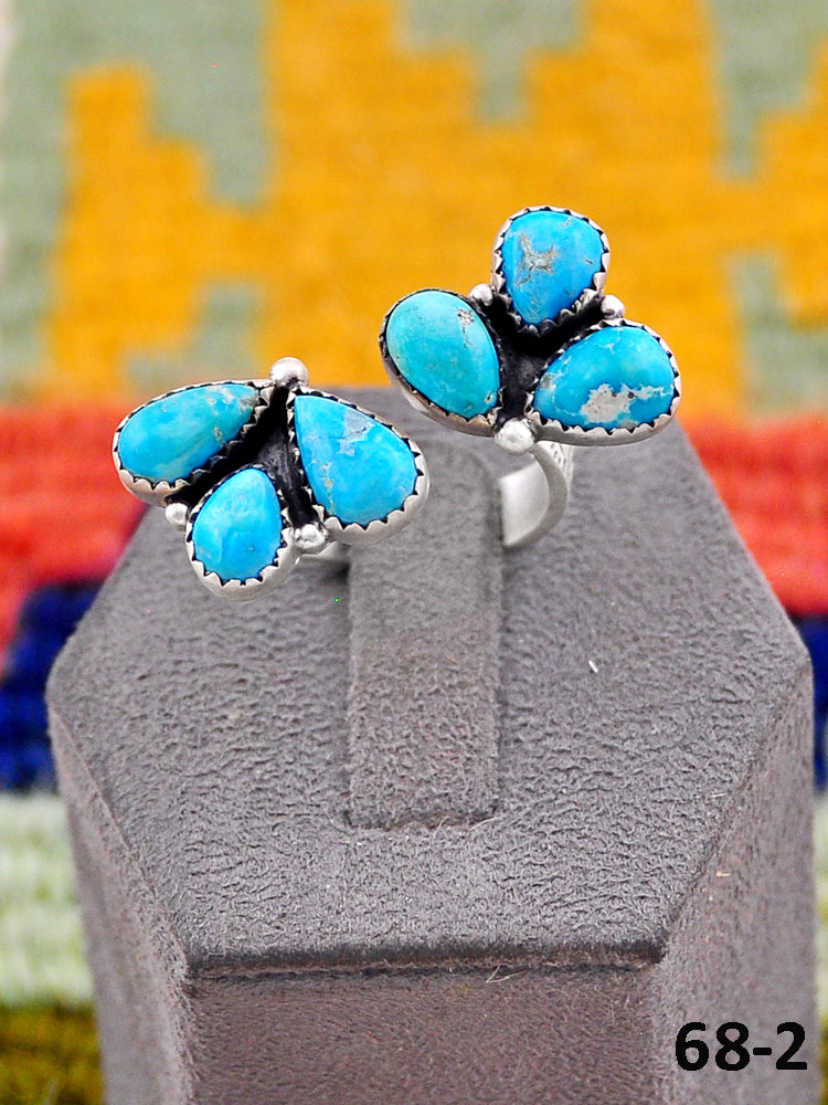Southwest Handmade Santa Maria Turquoise & Sterling Silver Adjustable Ring