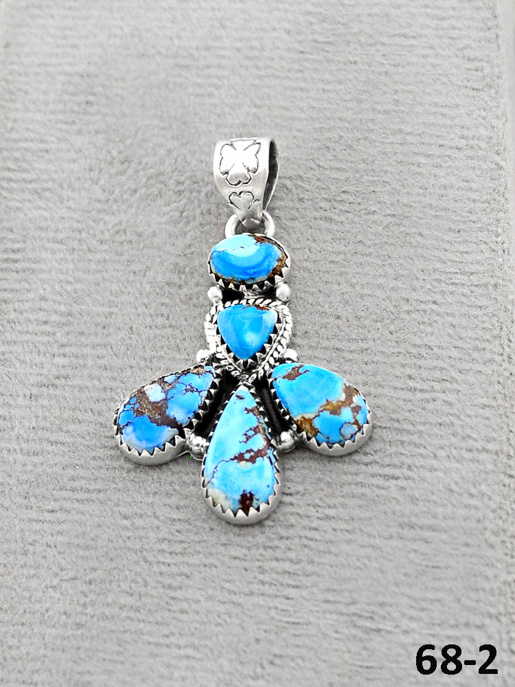 Southwest Handmade Golden Hills Turquoise & Sterling Silver Pendants