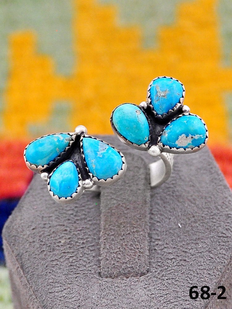 Southwest Handmade Santa Maria Turquoise & Sterling Silver Adjustable Ring