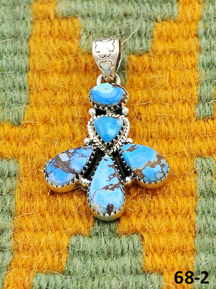 Southwest Handmade Golden Hills Turquoise & Sterling Silver Pendants