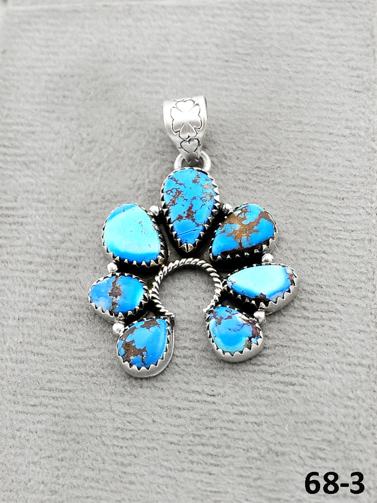 Southwest Handmade Golden Hills Turquoise & Sterling Silver Pendants