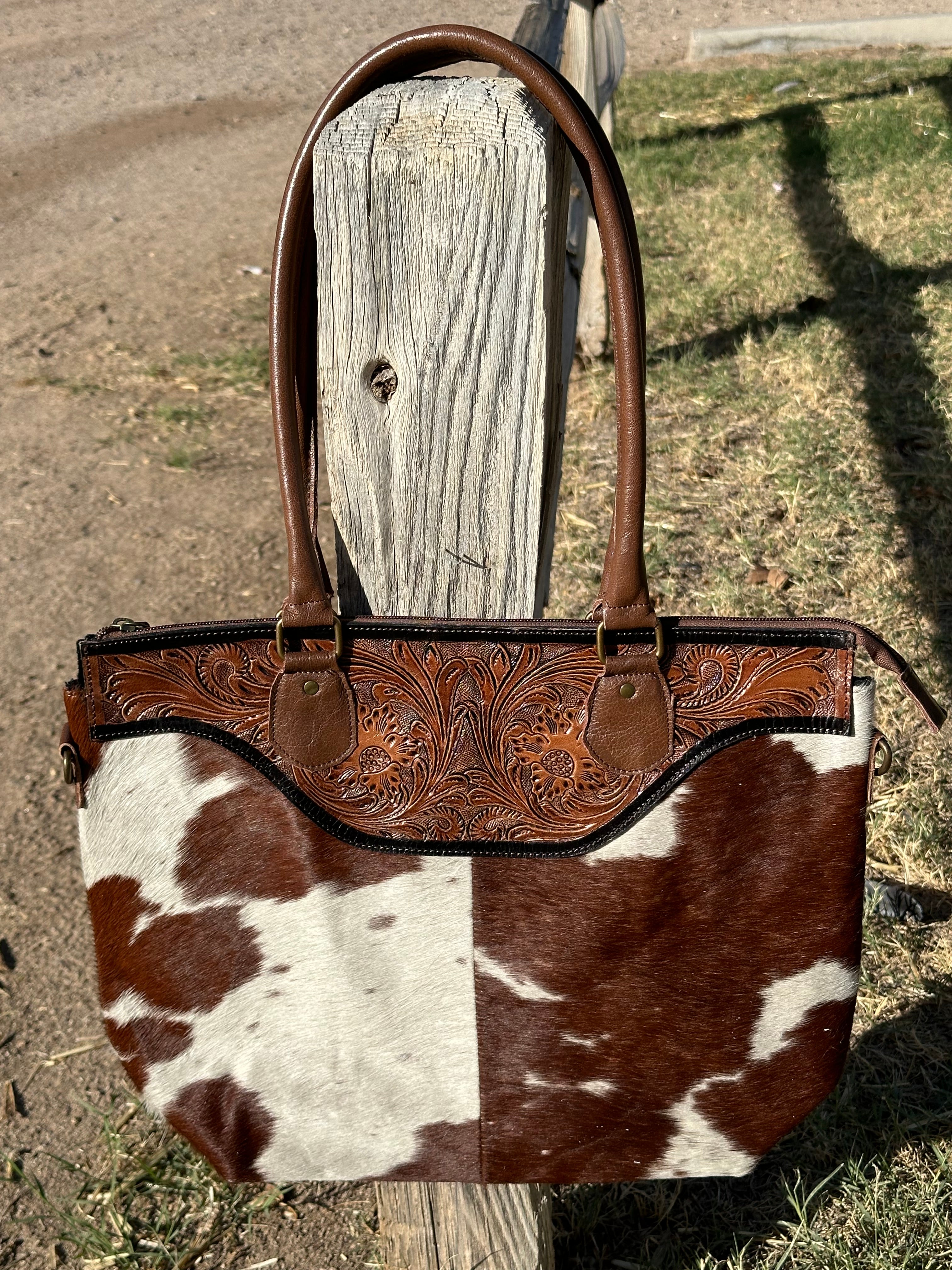 Genuine Tooled Leather Cowhide Purse