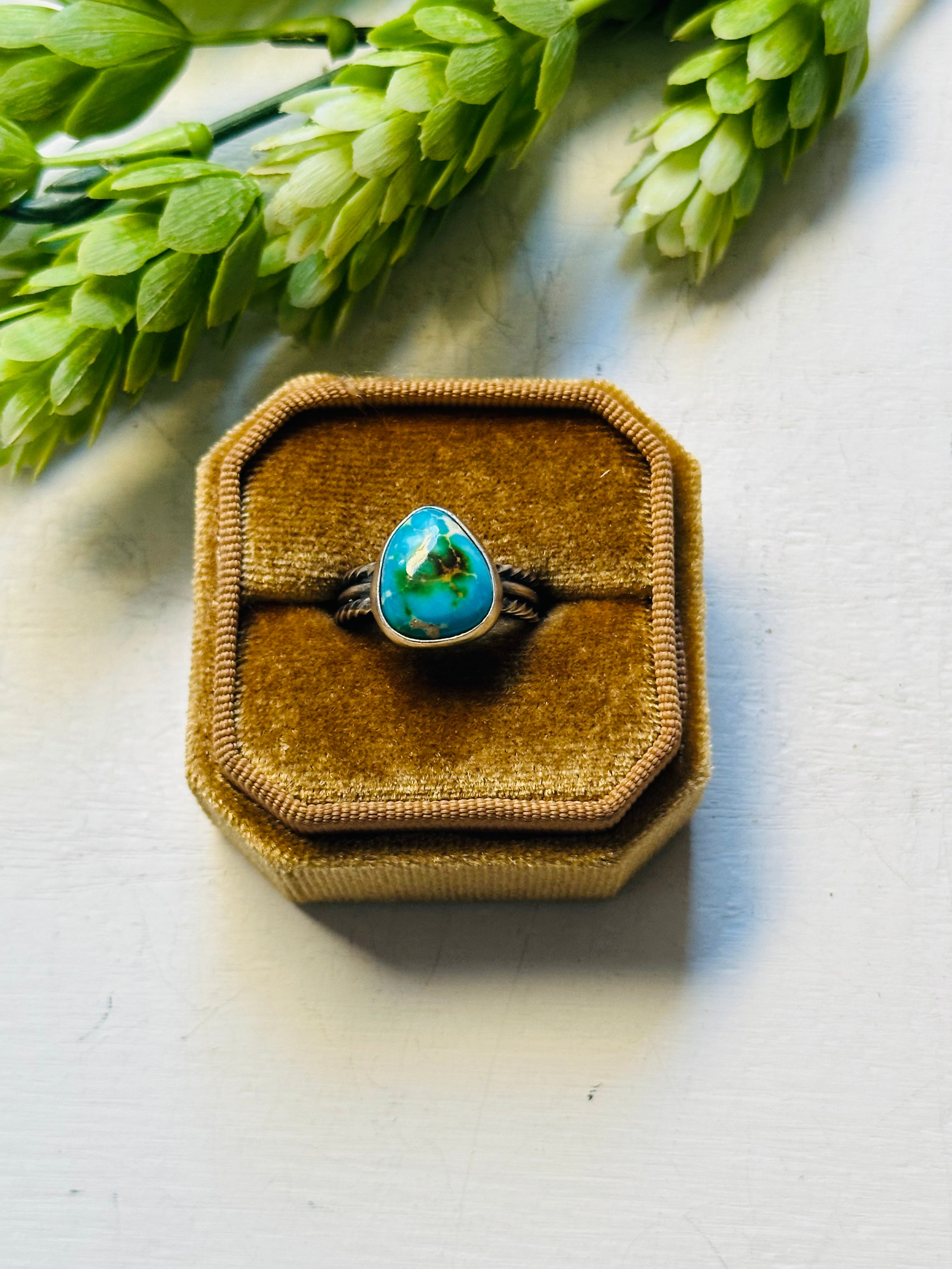 Navajo Made Sonoran Mountain Turquoise & Sterling Silver Ring