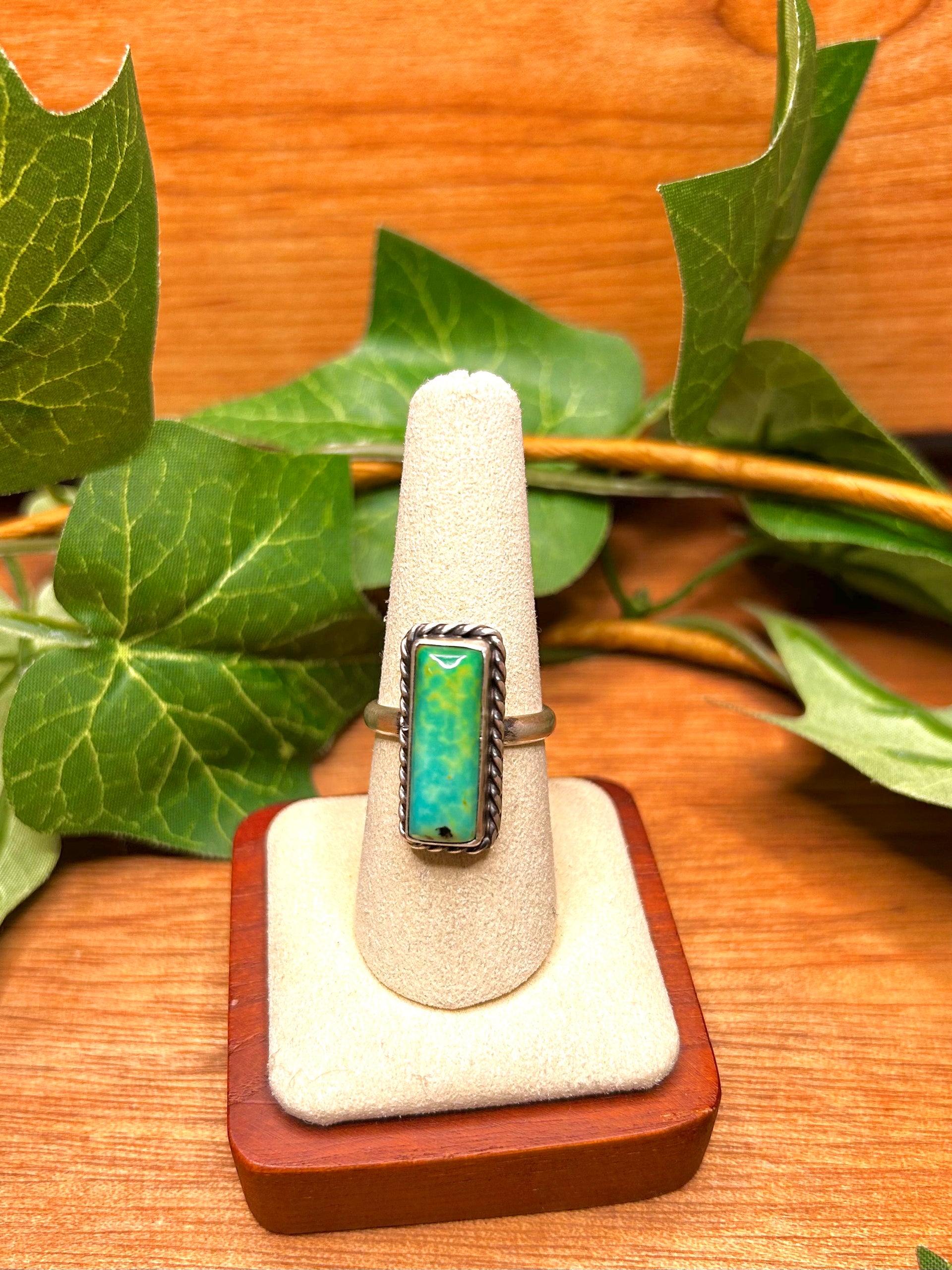 Augustine Largo Kingman & Sterling Sliver Cluster Ring 8