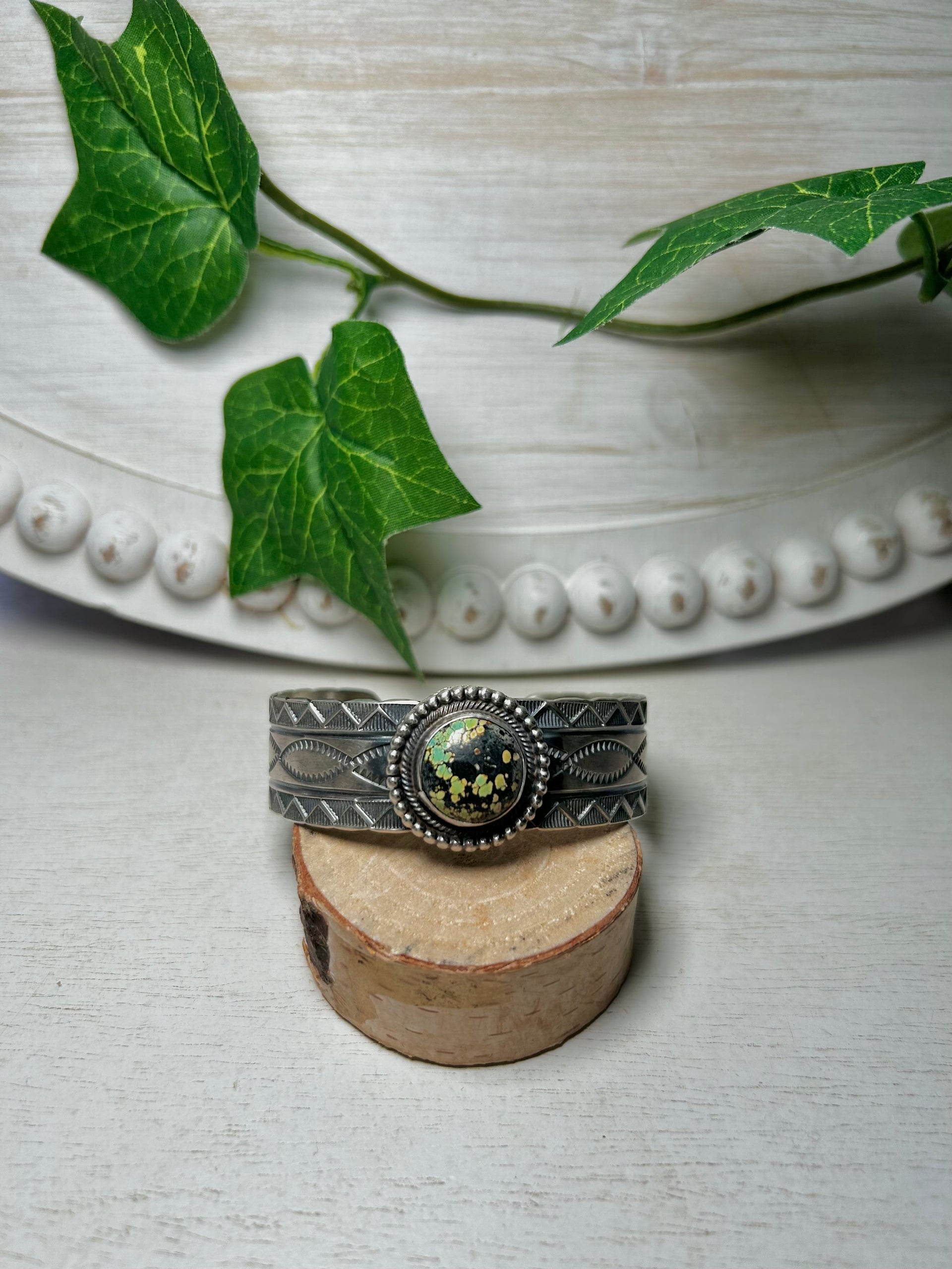 Tillie John Black Jack & Sterling Silver Cuff Bracelet