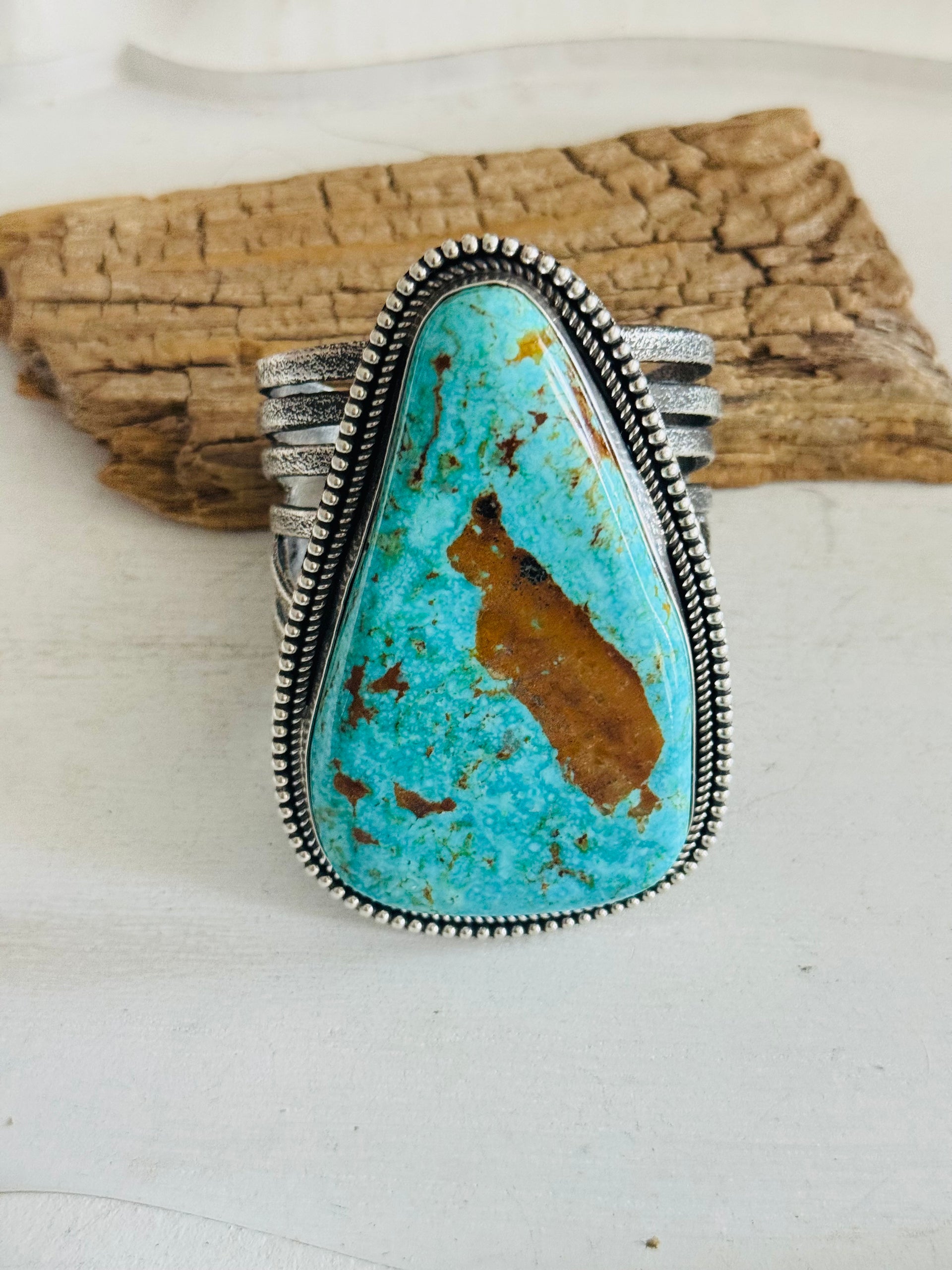 Kevin Billah Kingman Turquoise & Sterling Silver Cuff Bracelet