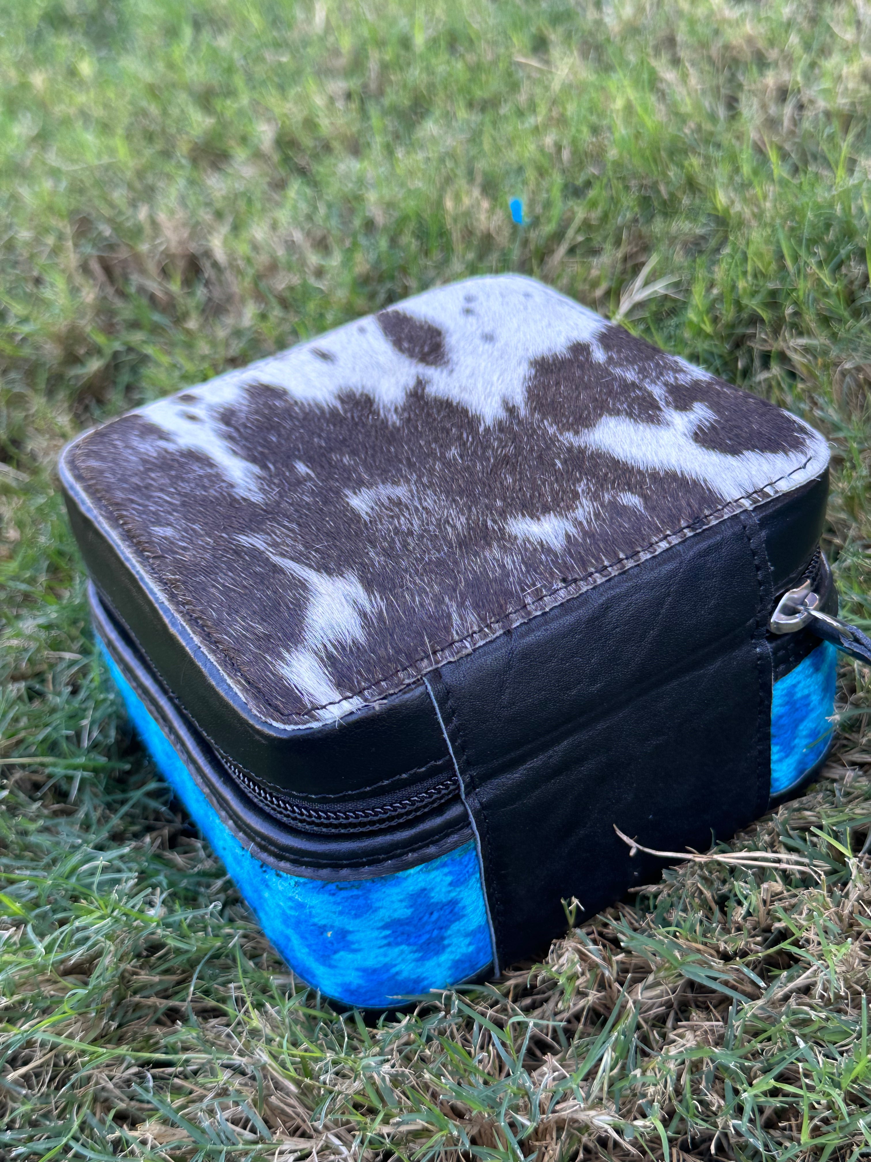 Genuine Leather Cowhide Jewelry Box