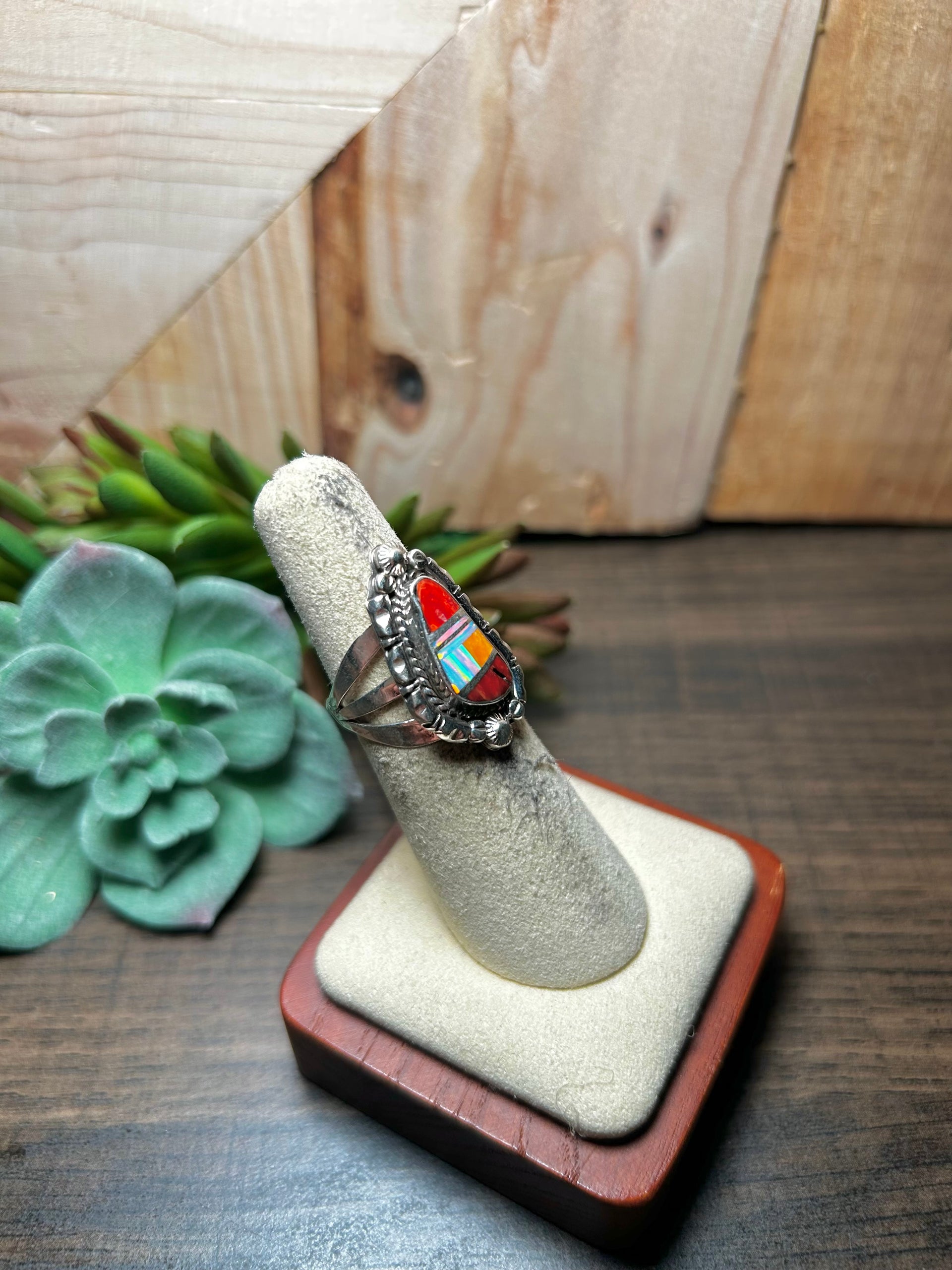 James Mannygoats Multi Stone & Sterling Silver Ring Size 5.75