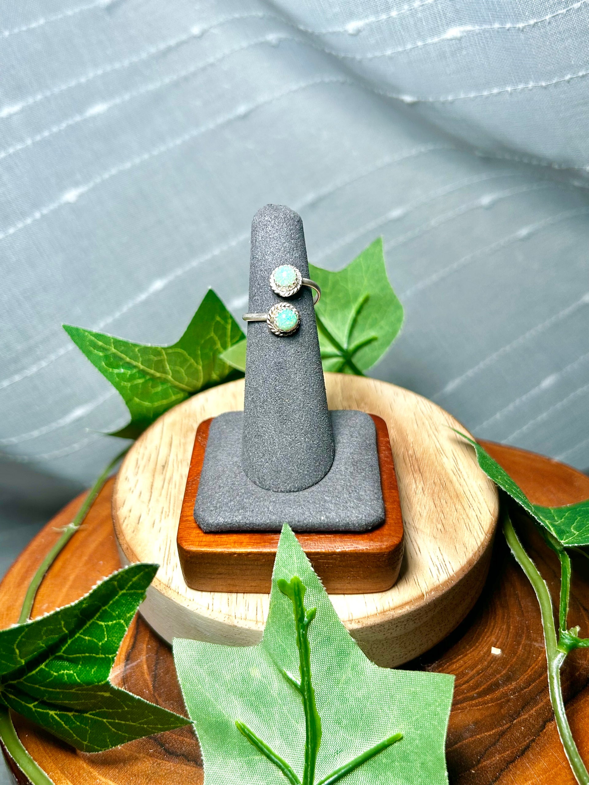 Navajo Made Opal & Sterling Silver Adjustable Ring