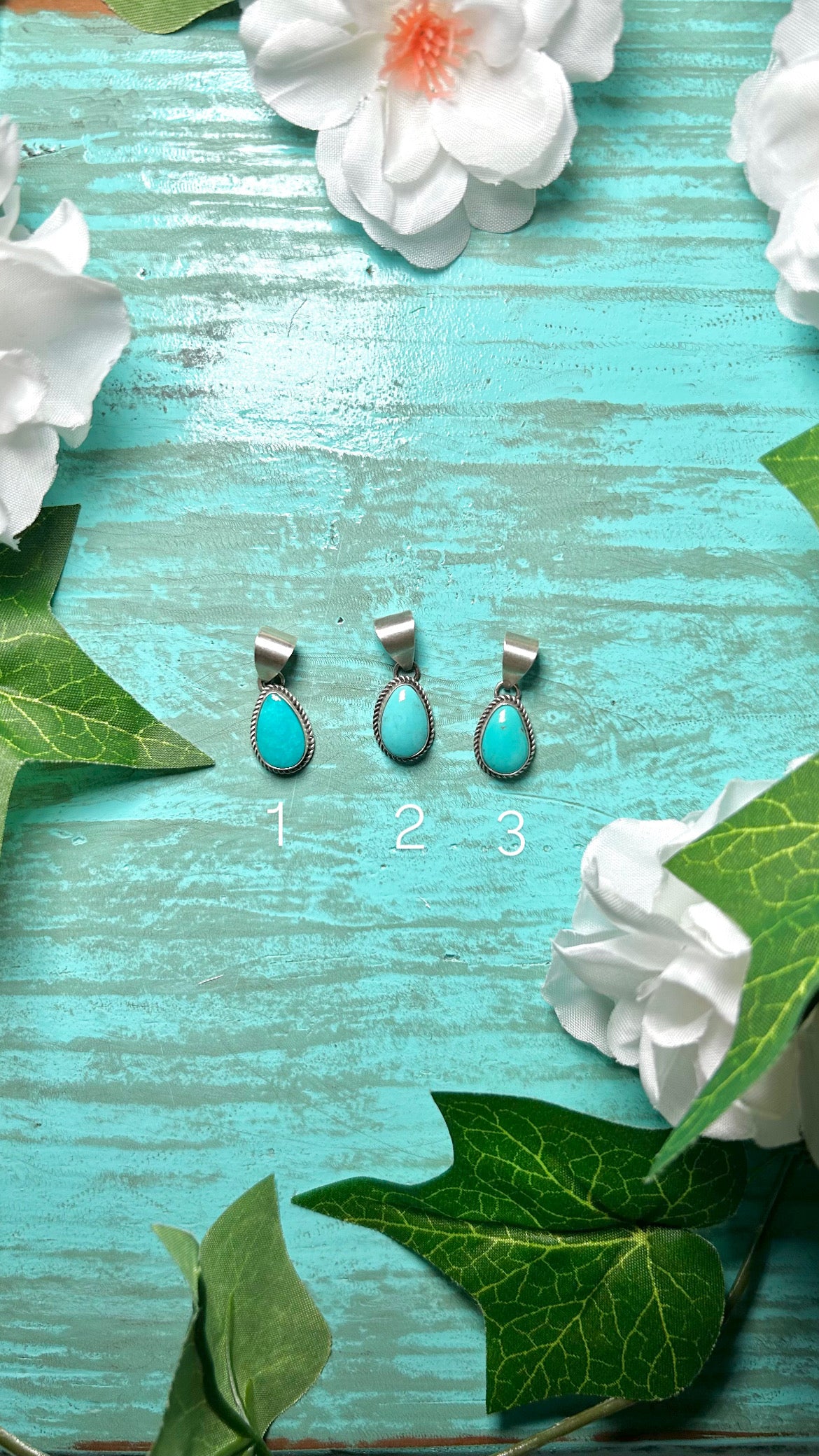 Navajo Made Kingman Turquoise & Sterling Silver Pendant