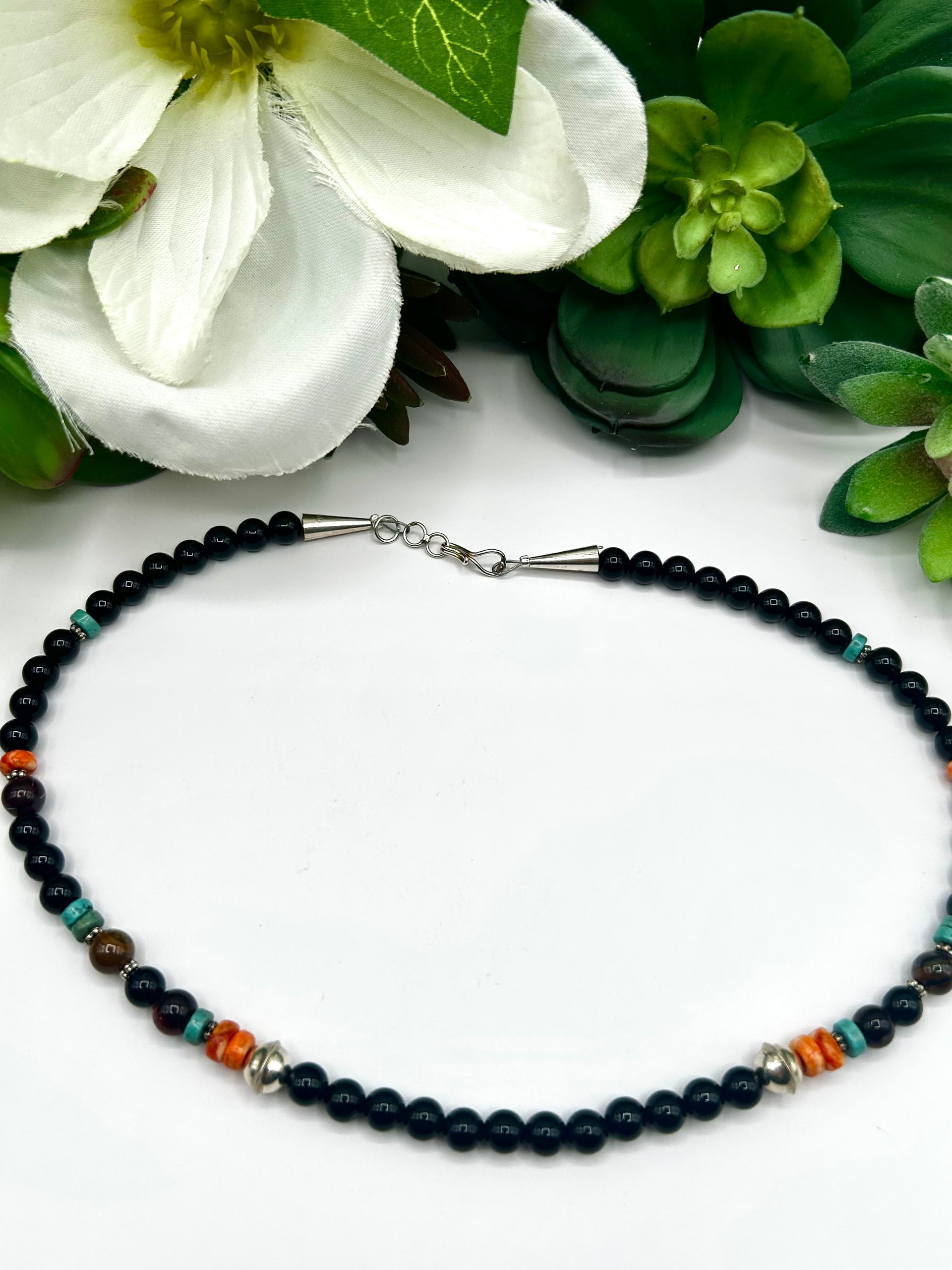 T & R Singer Multi Stone Necklace