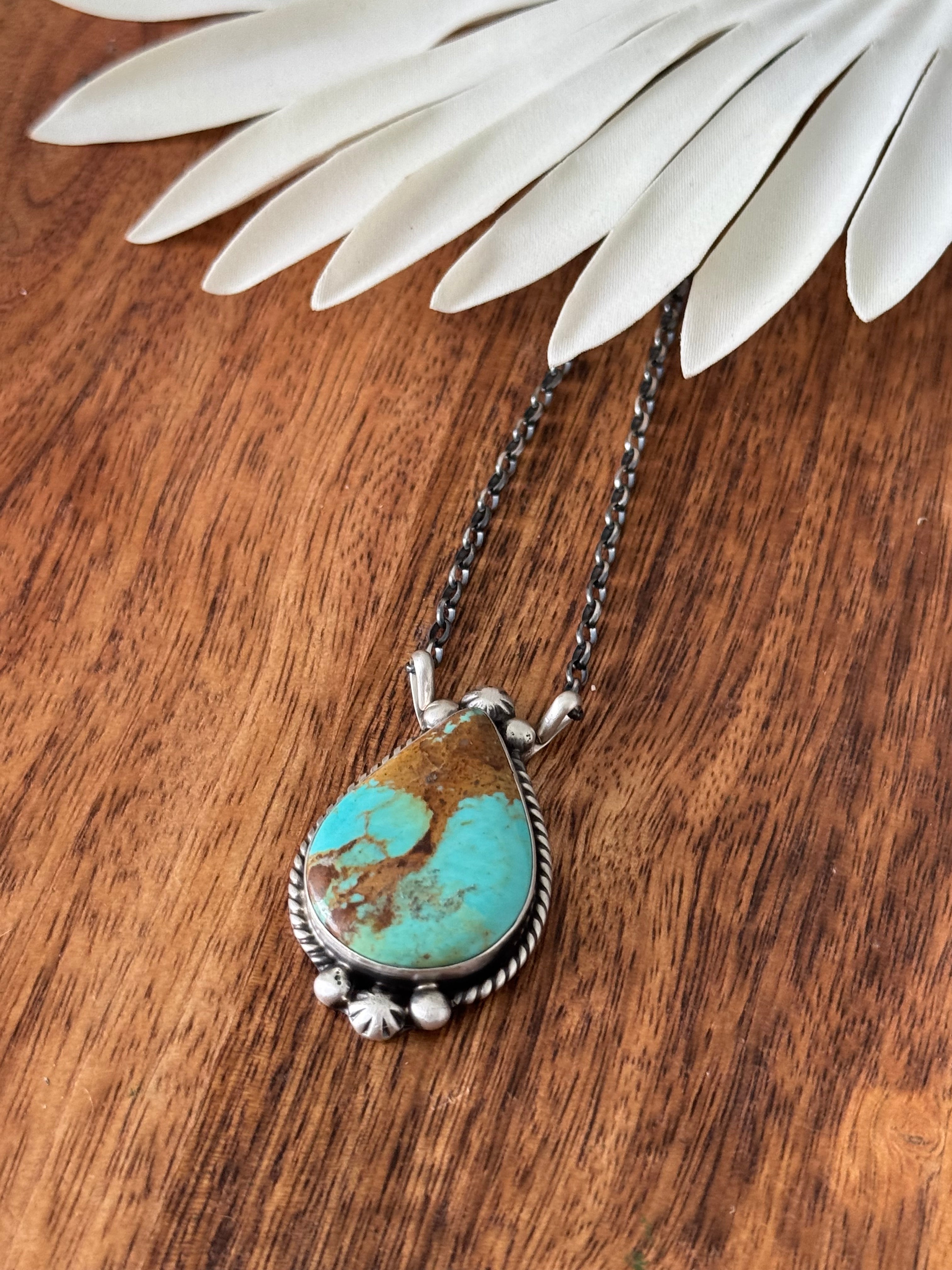 Augustine Largo Kingman Turquoise & Sterling Silver Necklace