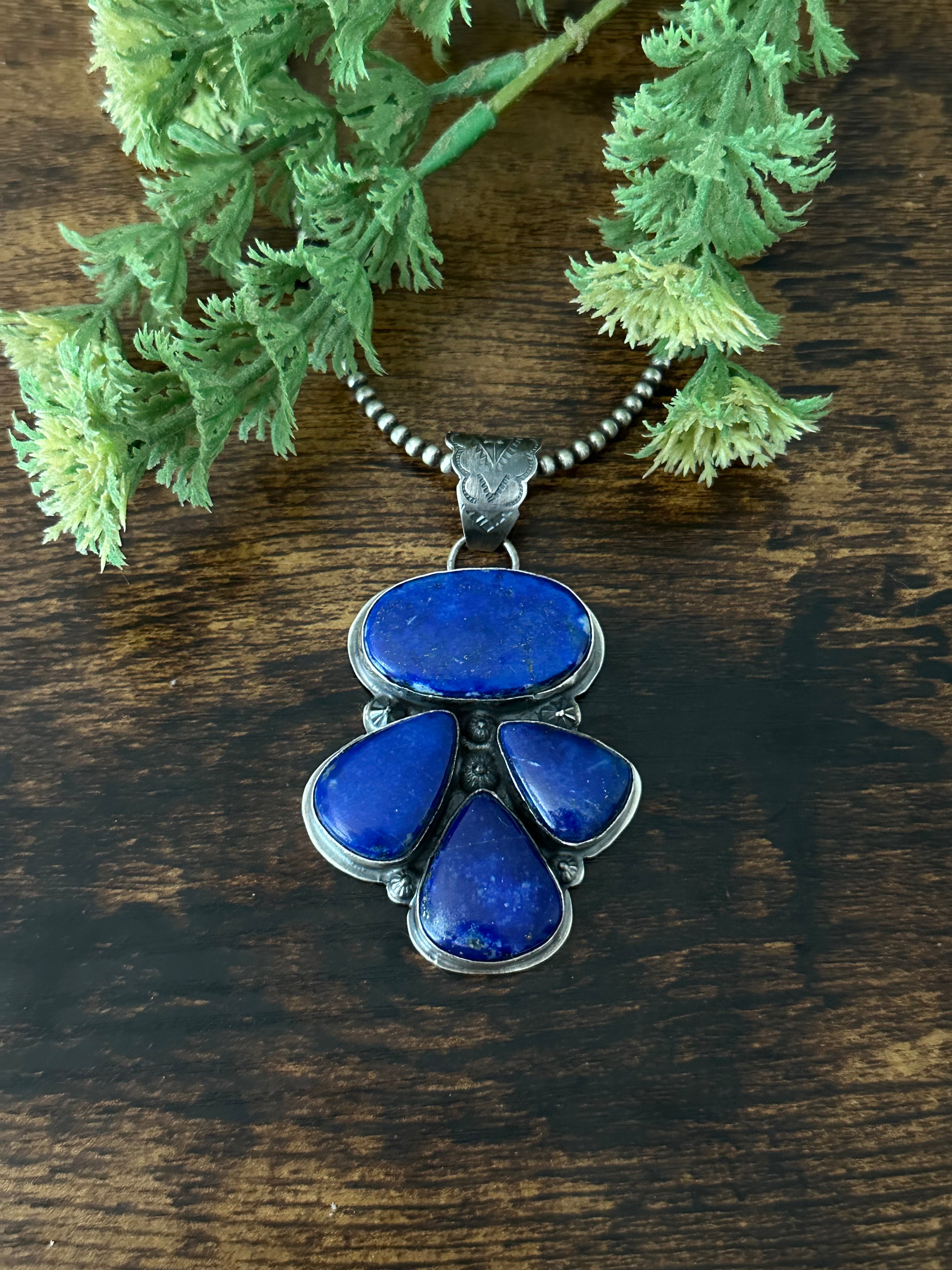 Kevin Begay Lapis & Sterling Silver Pendant