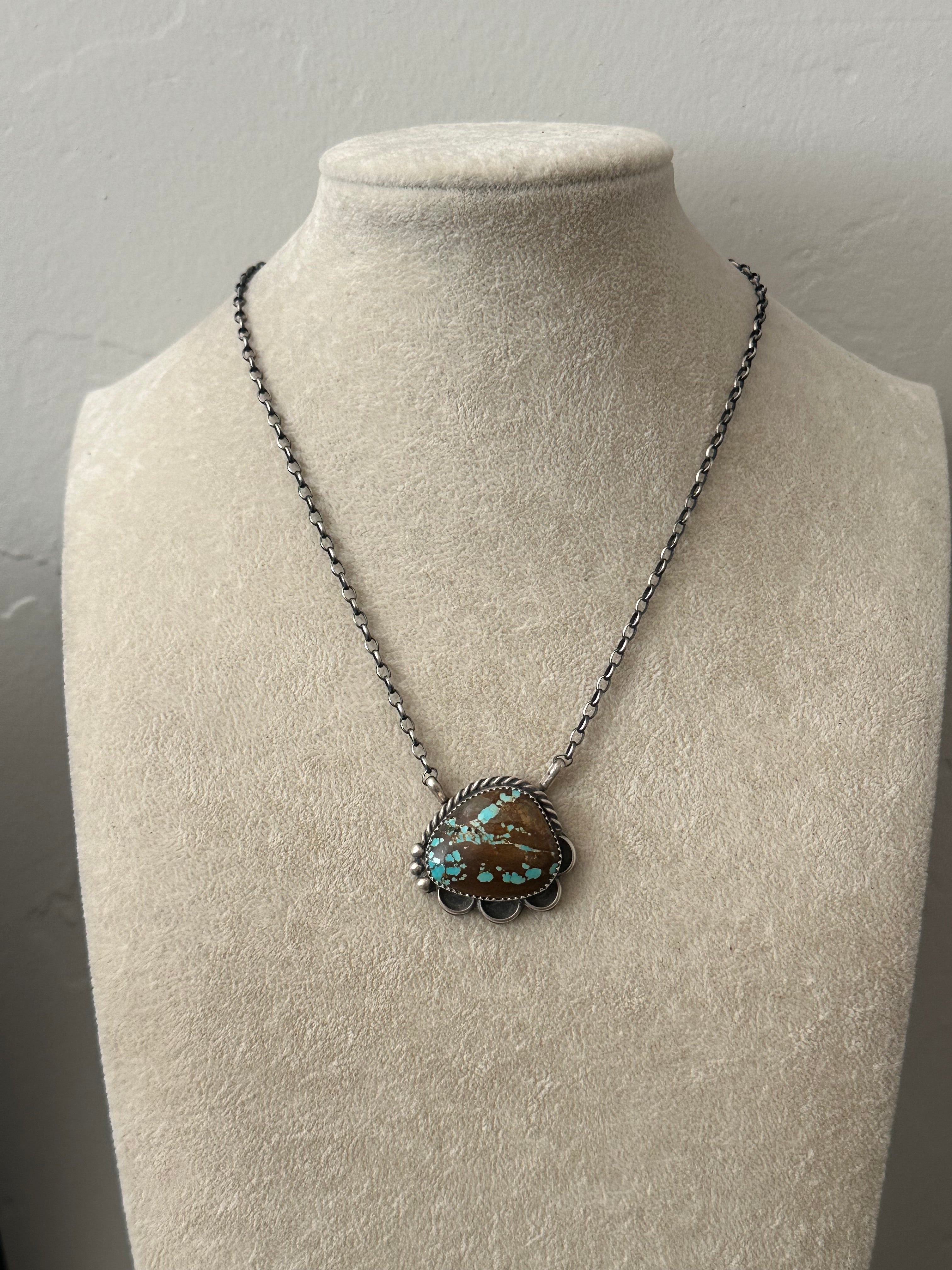 Juanita Mcdonal #8 Turquoise & Sterling Silver Necklace