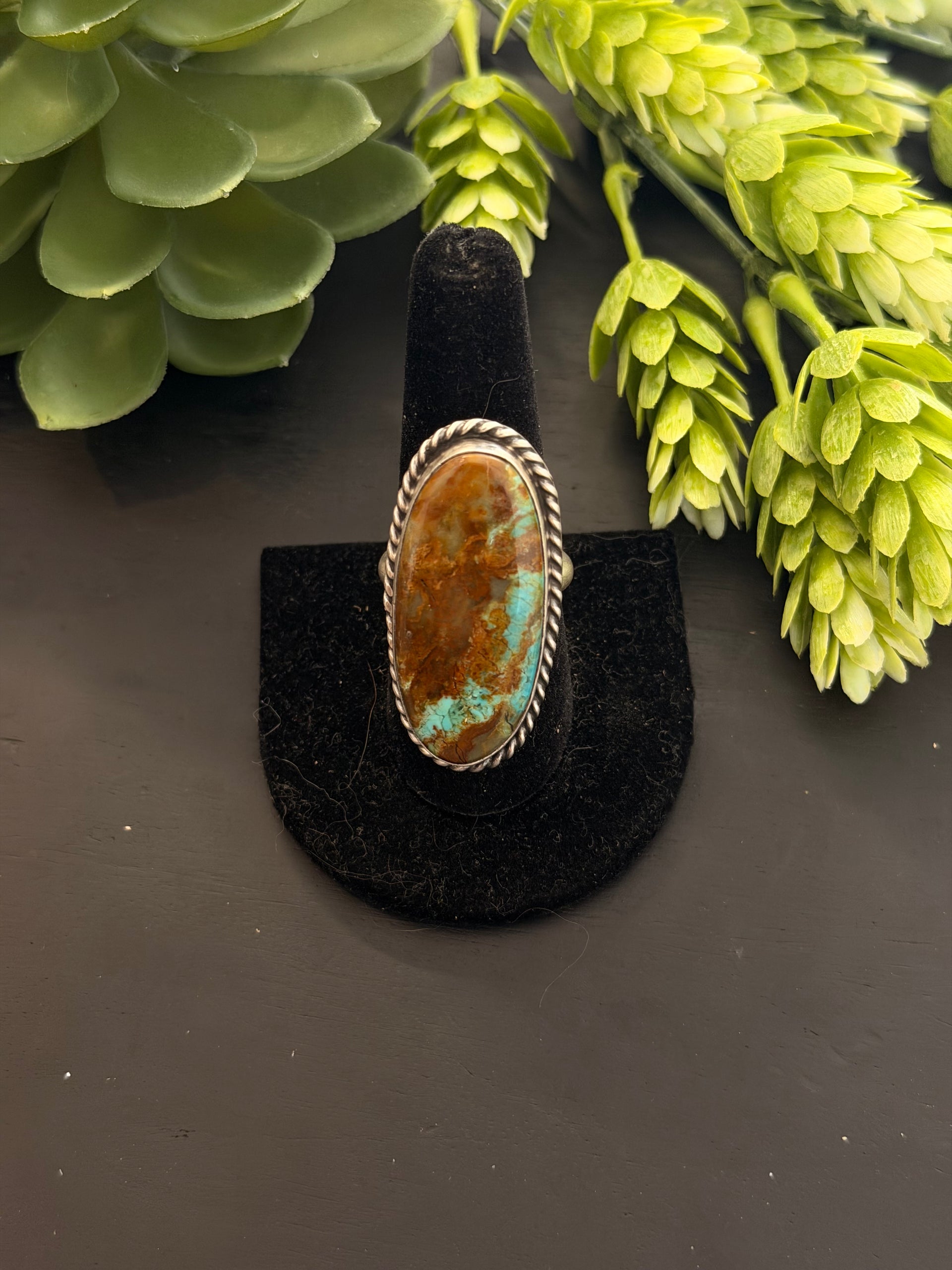 Chassity Belone Mine 8 Turquoise & Sterling Silver Adjustable Ring