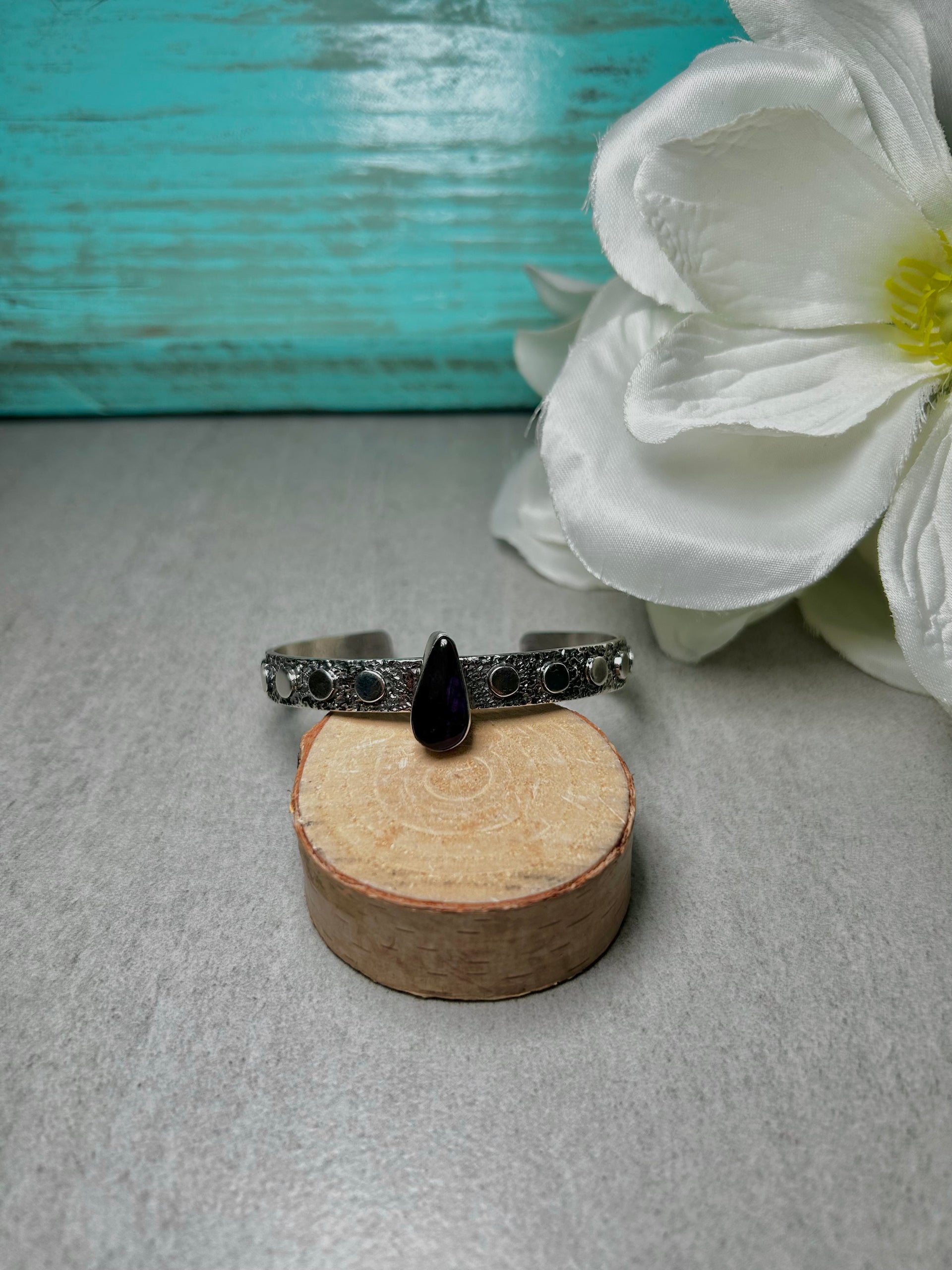 David Benally Sugilile &  Sterling Silver Cuff Bracelet