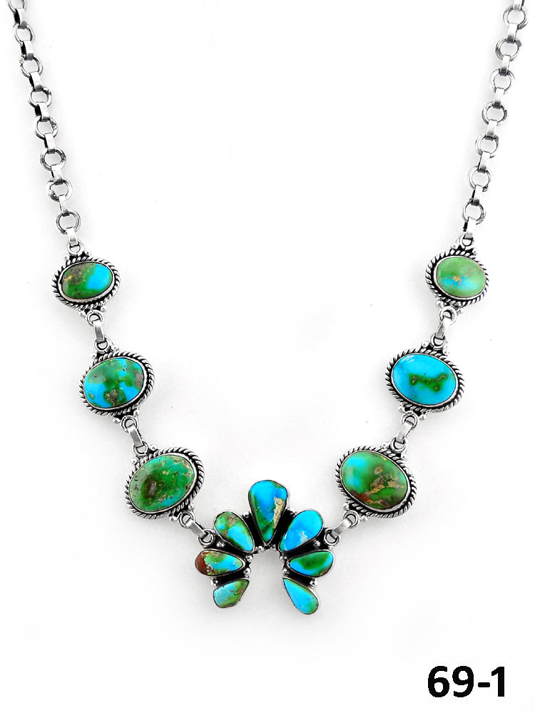 Southwest Handmade Sonoran & Sterling Silver Necklace