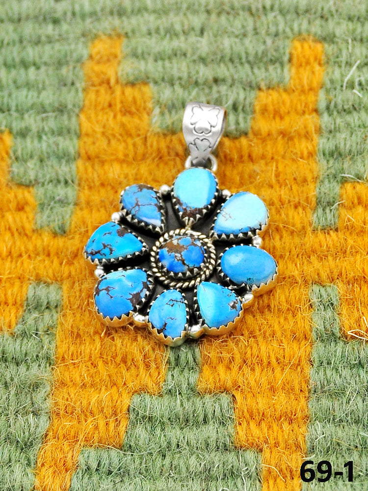 Southwest Handmade Golden Hills Turquoise & Sterling Silver Pendants