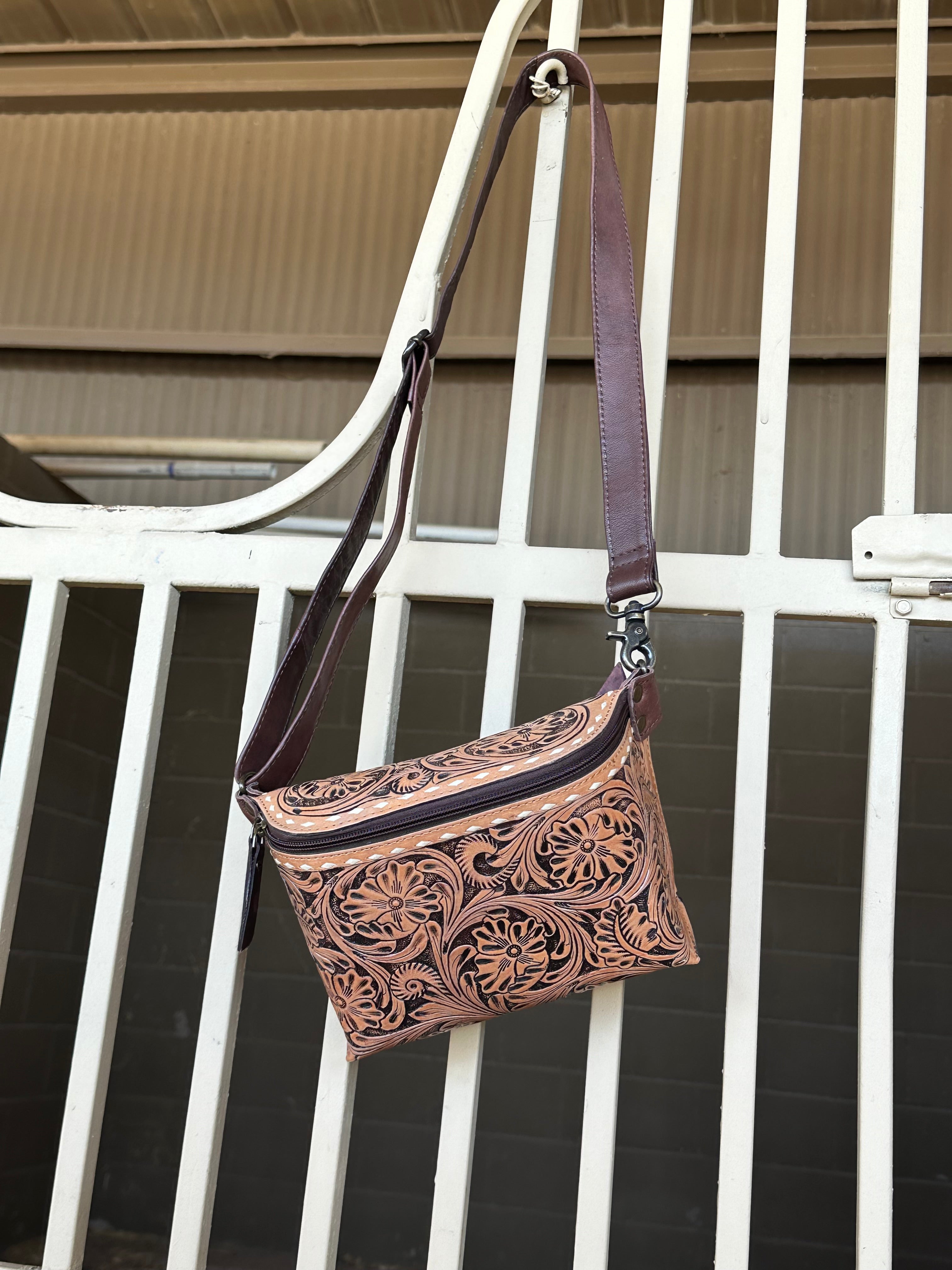 Genuine Tooled Leather Fanny Pack