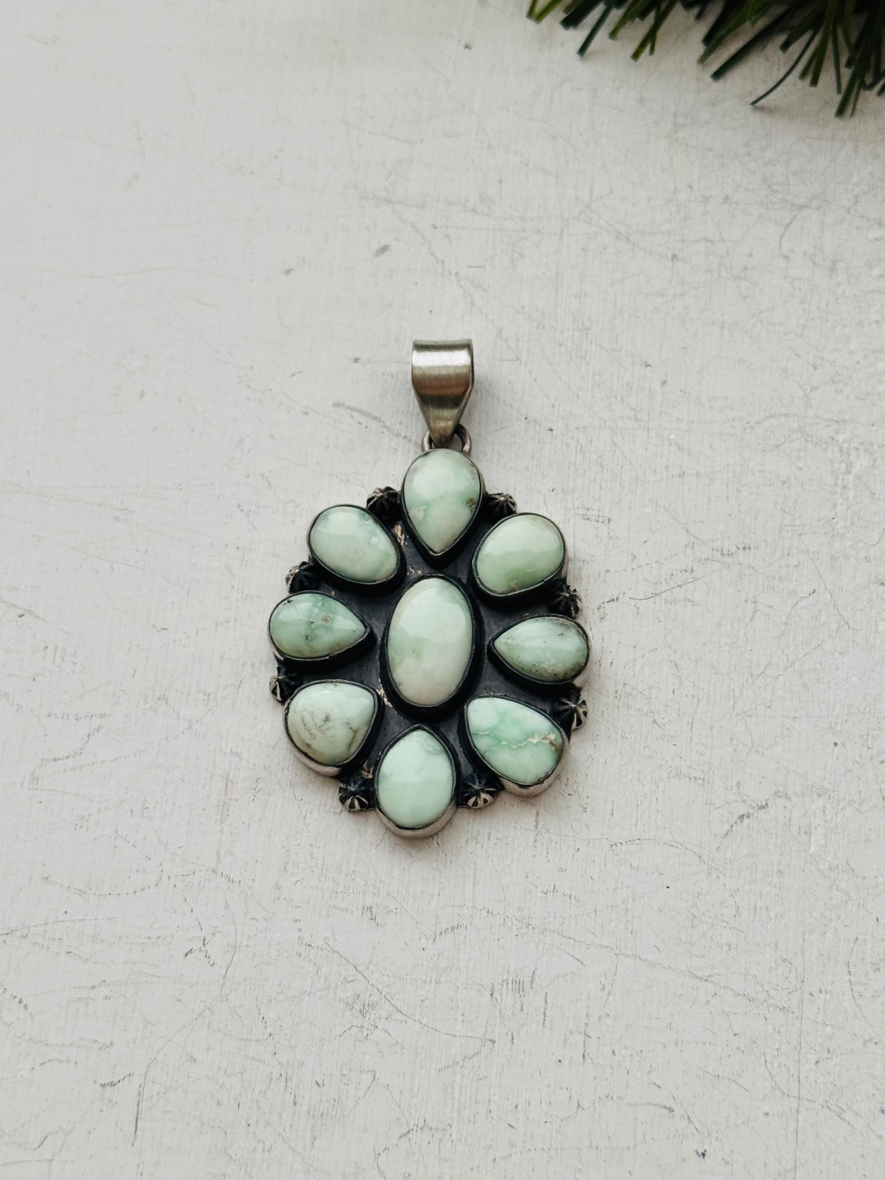 Southwest Paloma Variscite & Sterling Silver Pendant