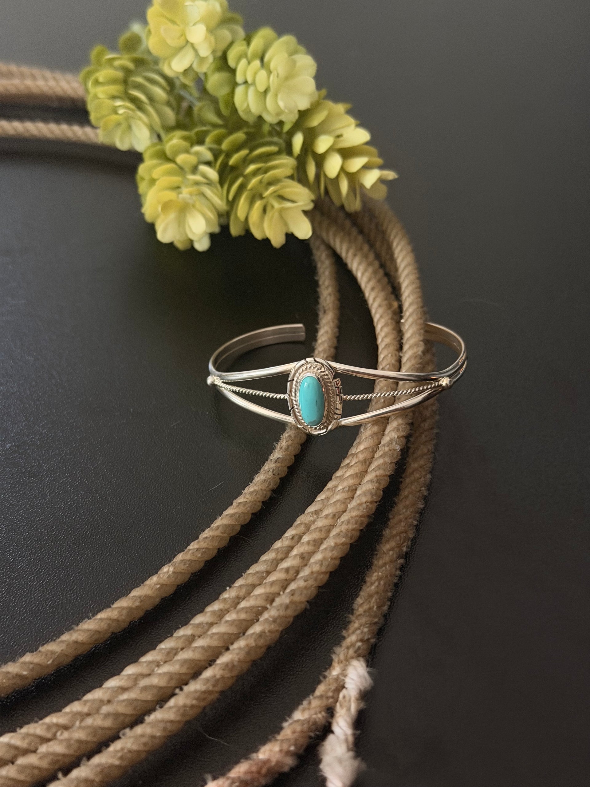 Peggy Skeets Kingman Turquoise & Sterling Silver Cuff Bracelet
