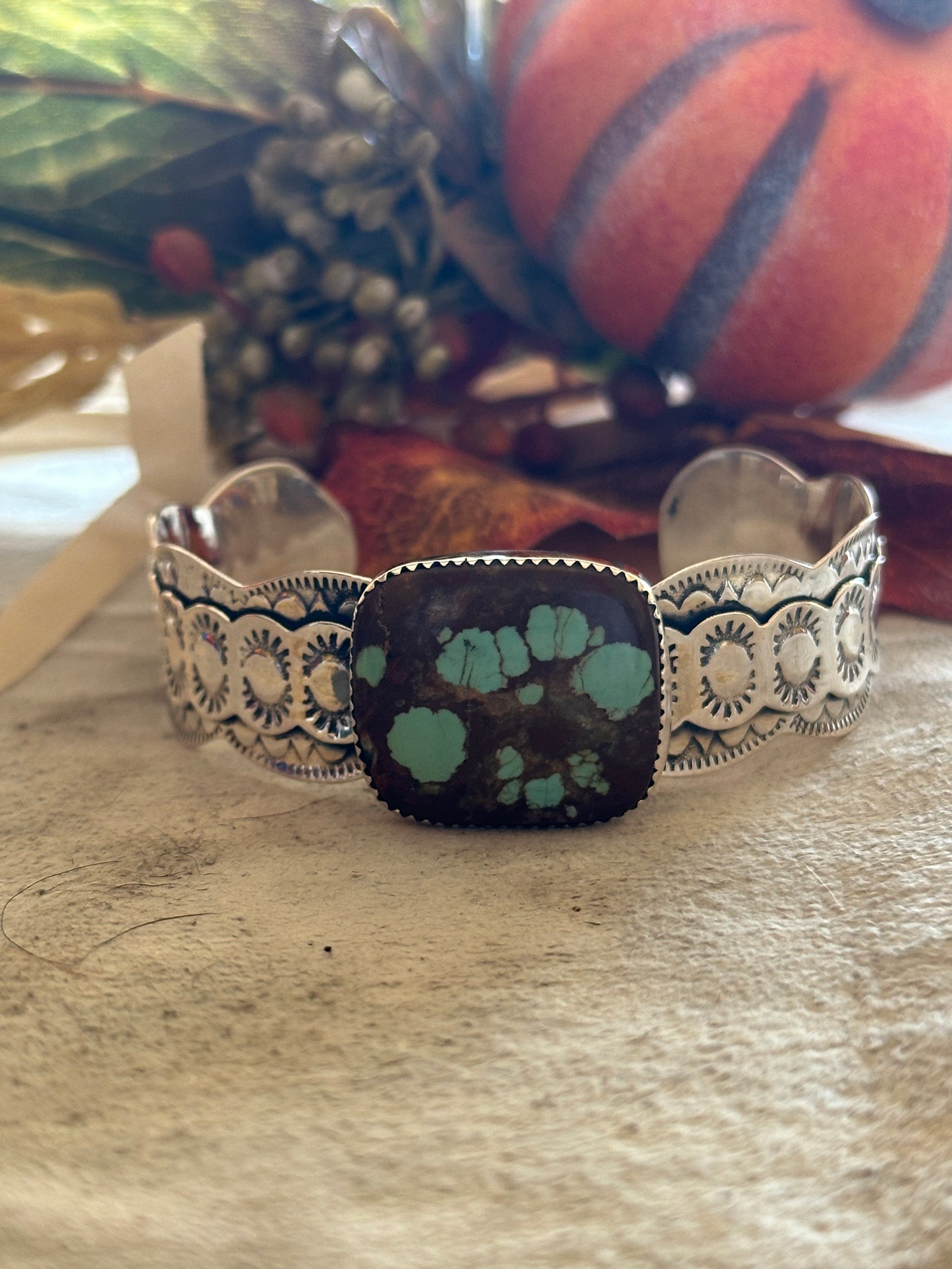Southwest Made #8 Turquoise & Sterling Silver Cuff Bracelet